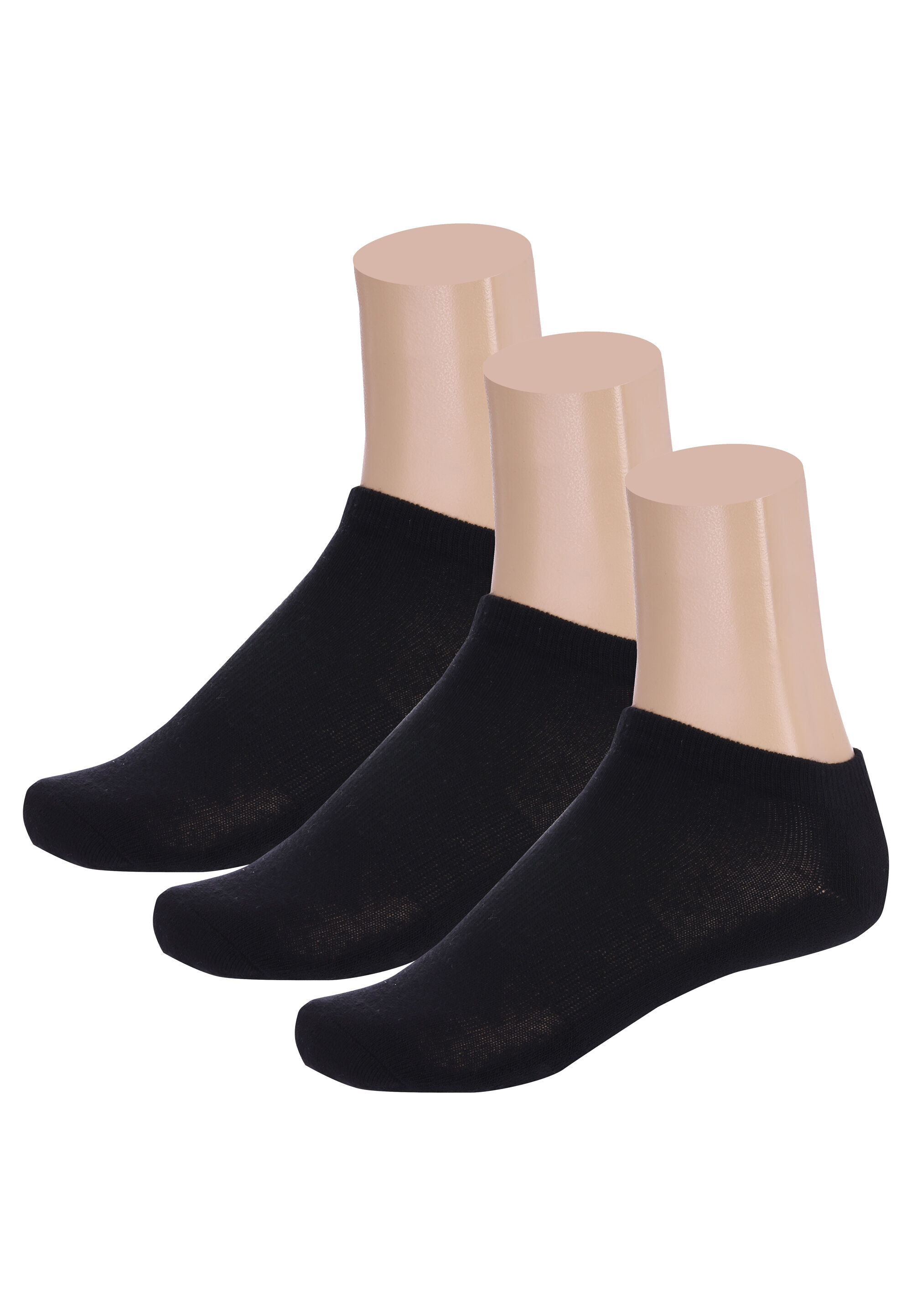 Boys 3pk Black Cushioned Trainer Socks