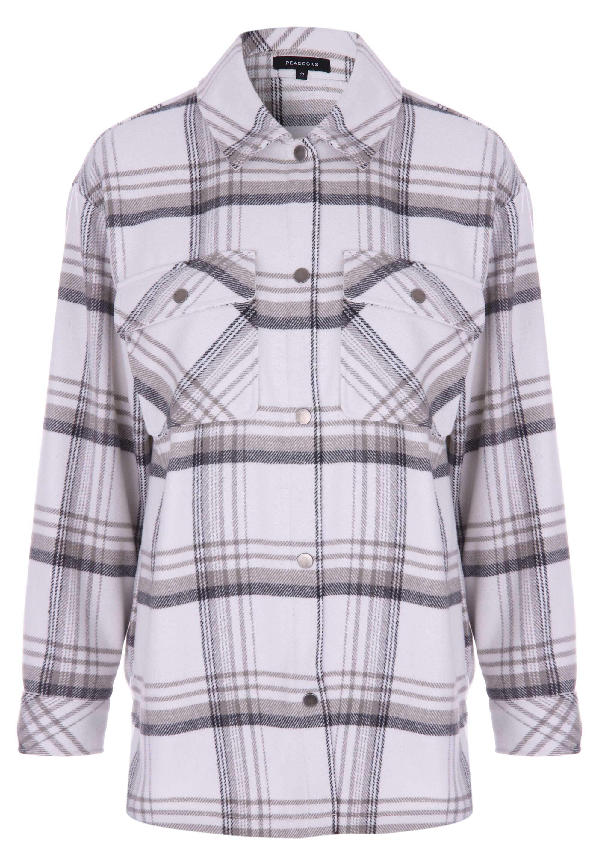 Womens Cream Check Shirt Jacket
