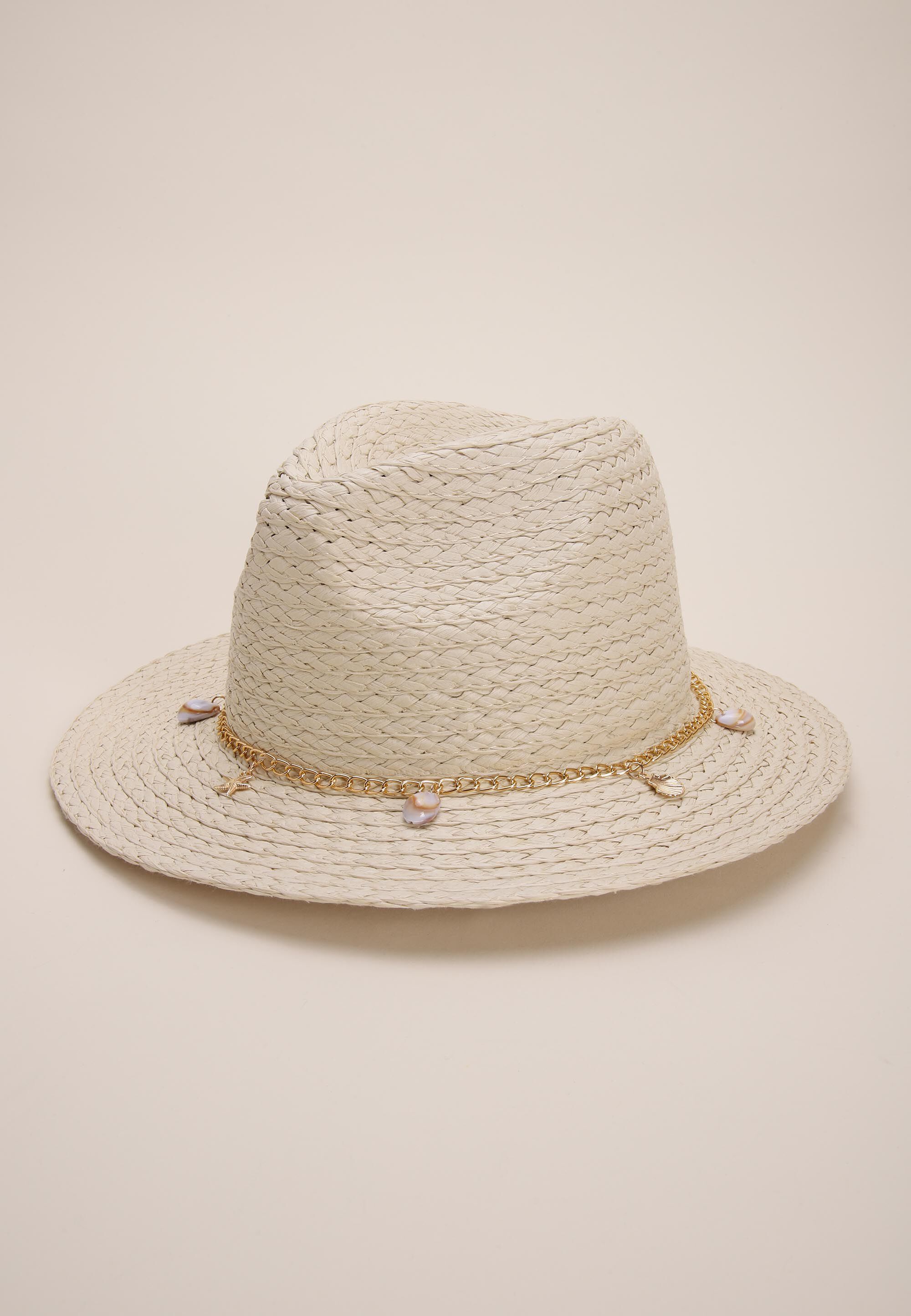 Womens Natural Charm Trim Fedora Hat
