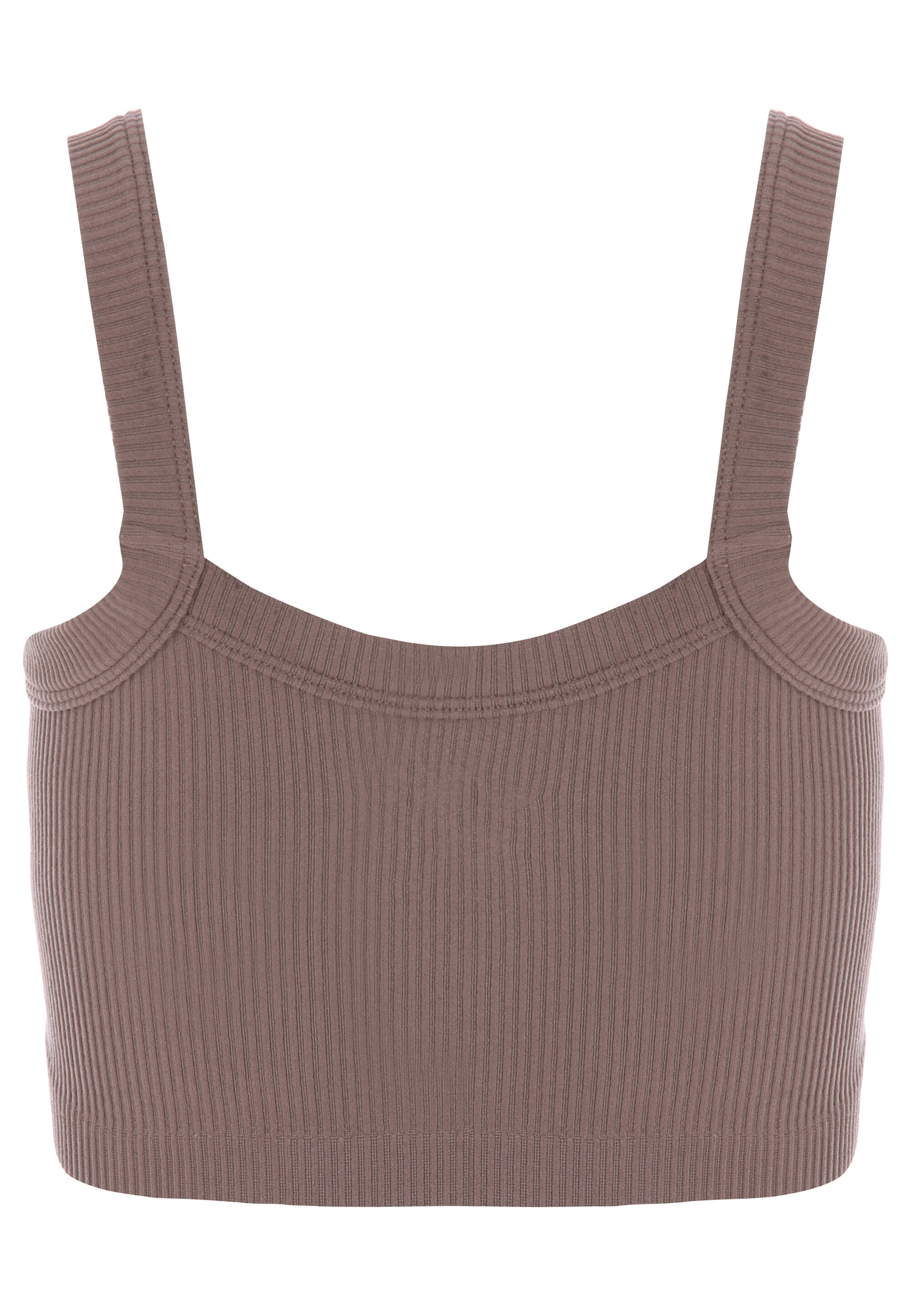 Older Girls Mocha Seam Free Rib Crop Top