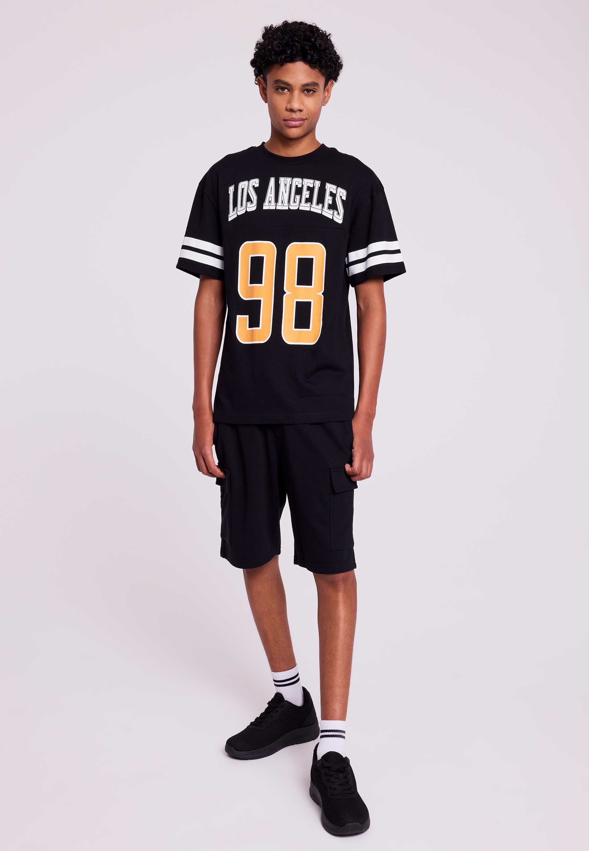 Older Boys Black & Orange Basketball T-shirt