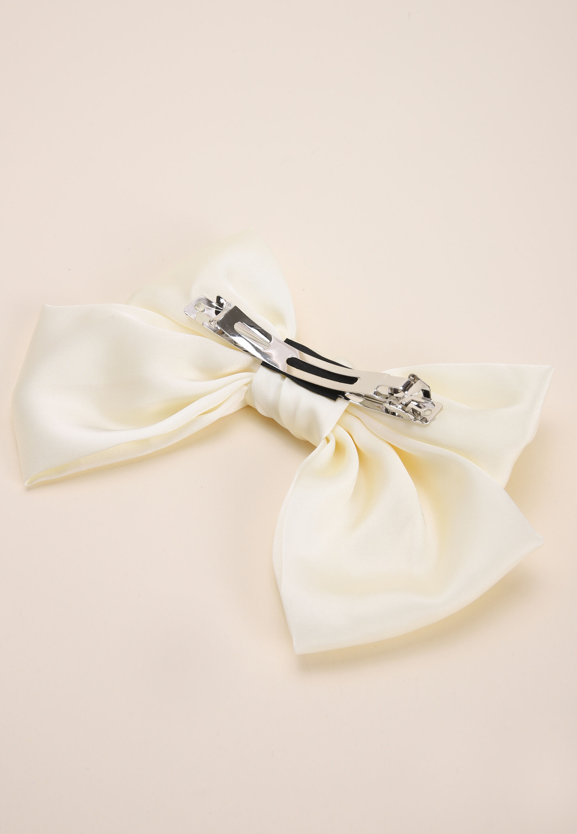 Womens Cream Bow Hair Slide