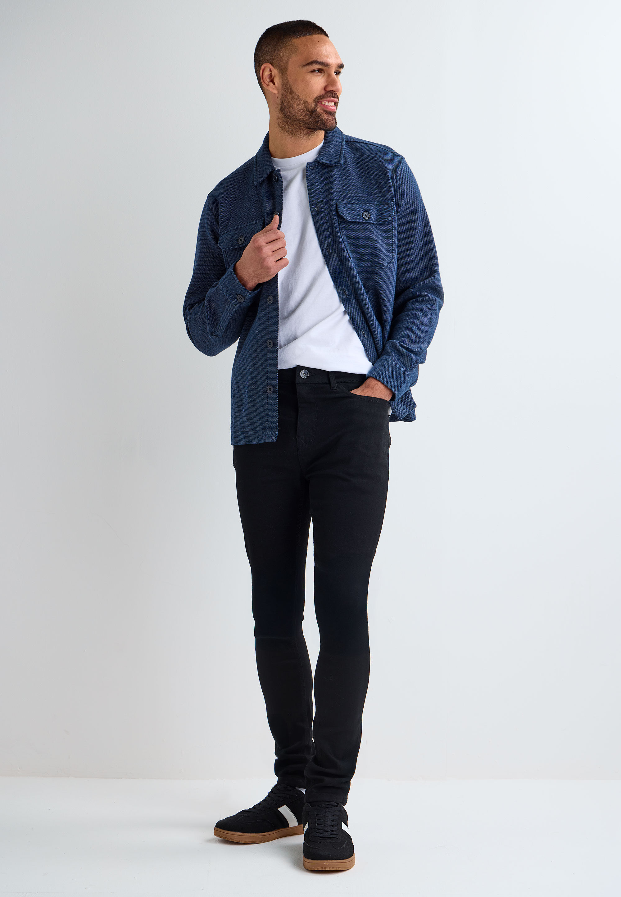 Mens Black Stretch Skinny Jeans