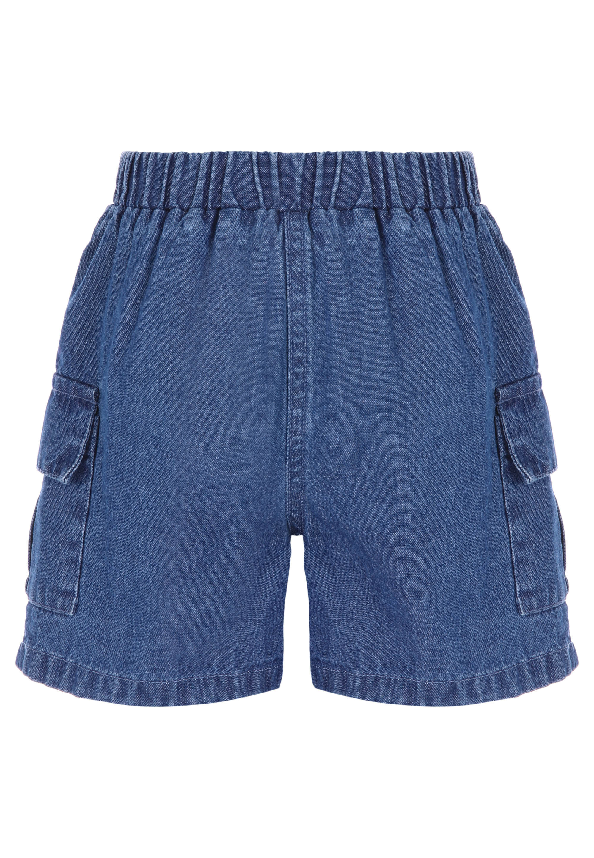 Younger Girls Blue Denim Cargo Shorts