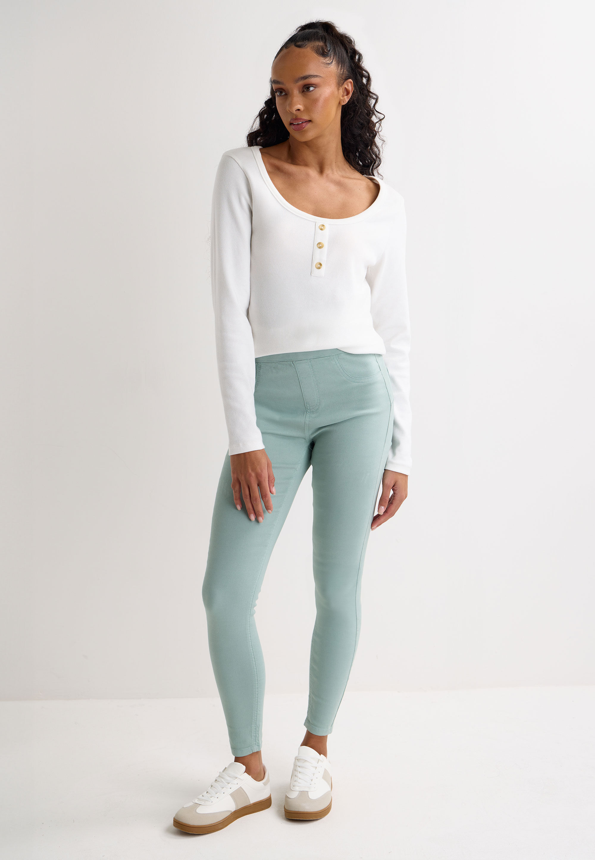 Womens Sage Plain Kate Shaper Jeggings