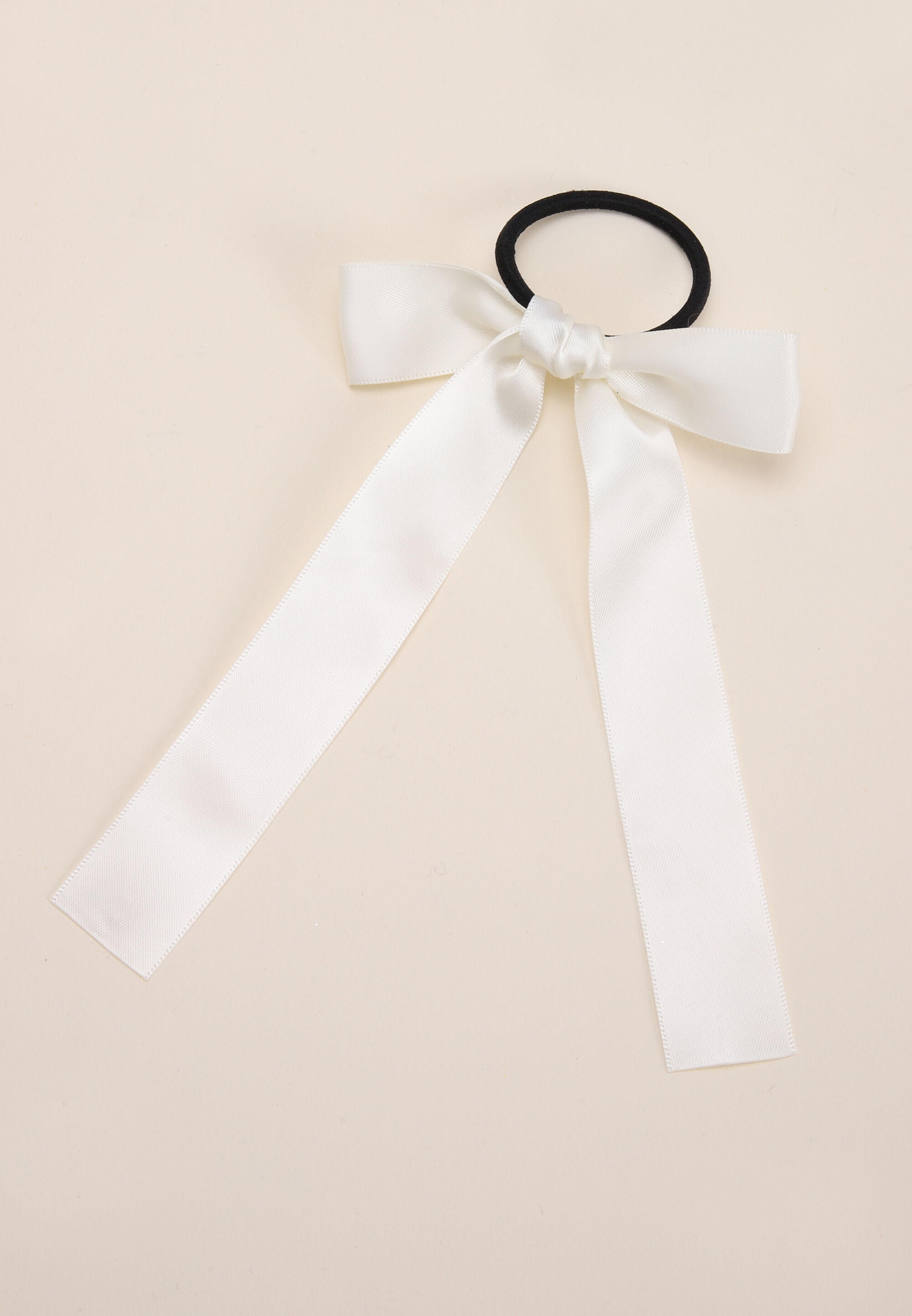 Girls Cream Bow Hair Tie