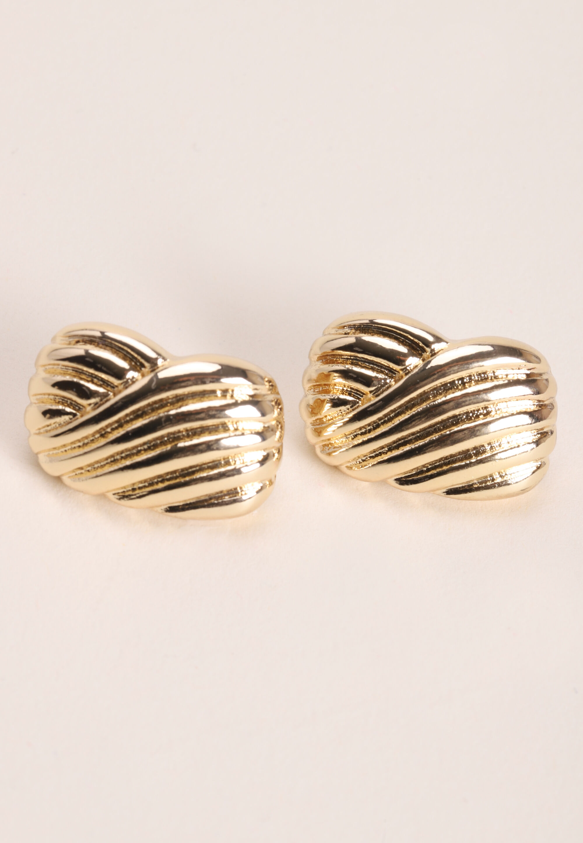 Womens Gold Large Square Swirl Stud Earrings