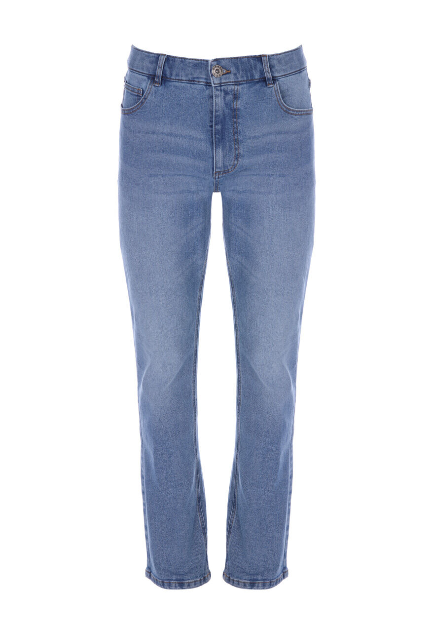 Mens Mid Blue Ollie Straight Leg Jeans