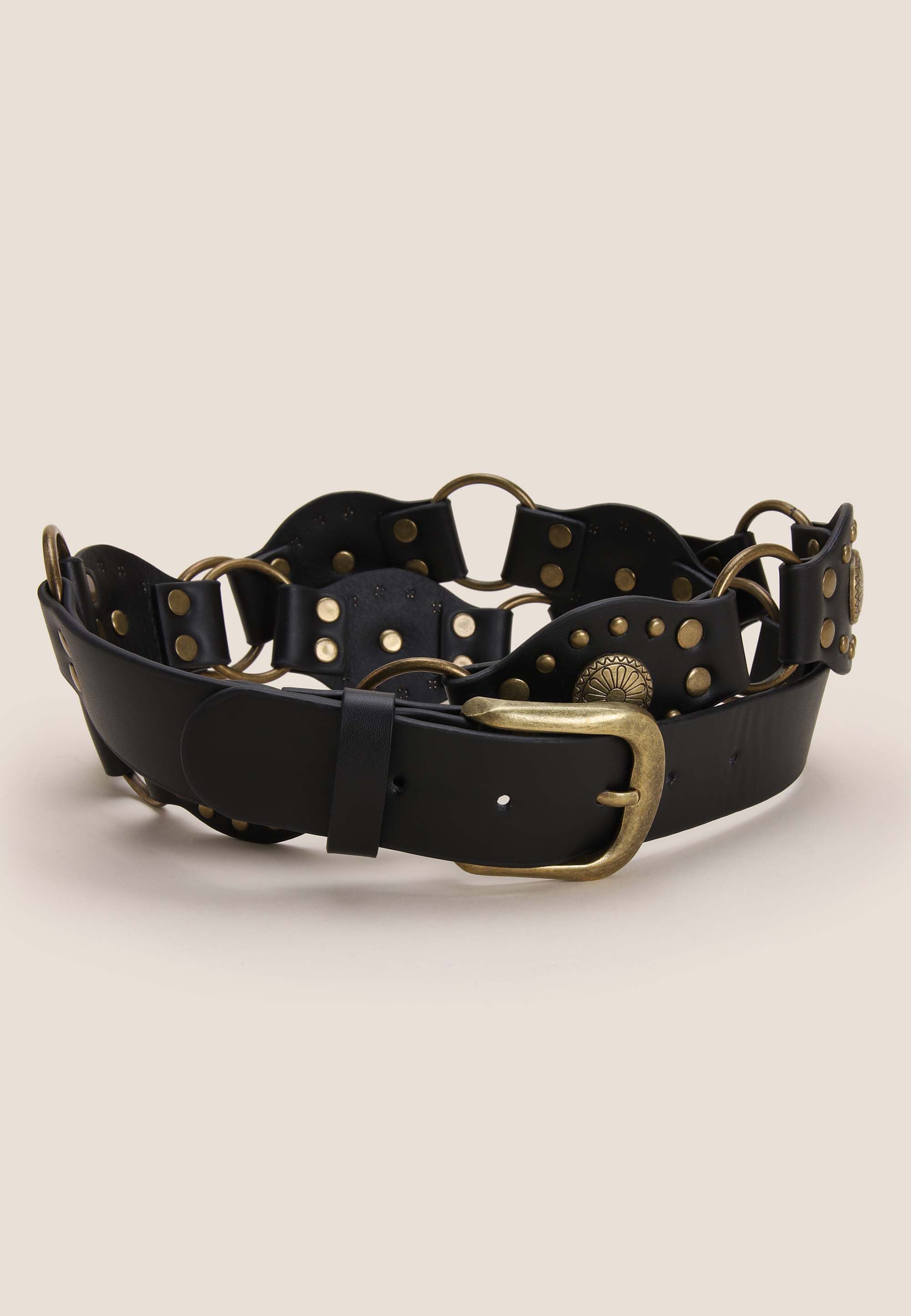 Womens Black Western Studded Belt