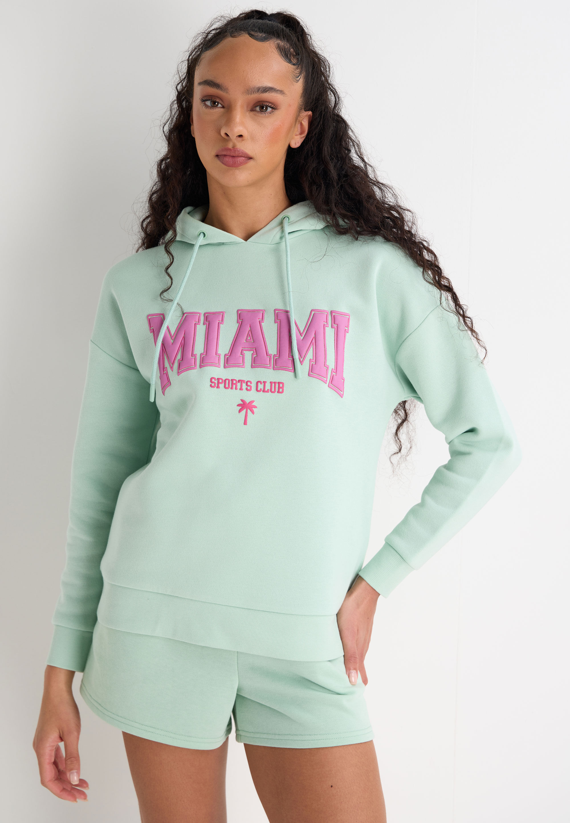 Womens Mint & Pink Miami Sports Hoodie