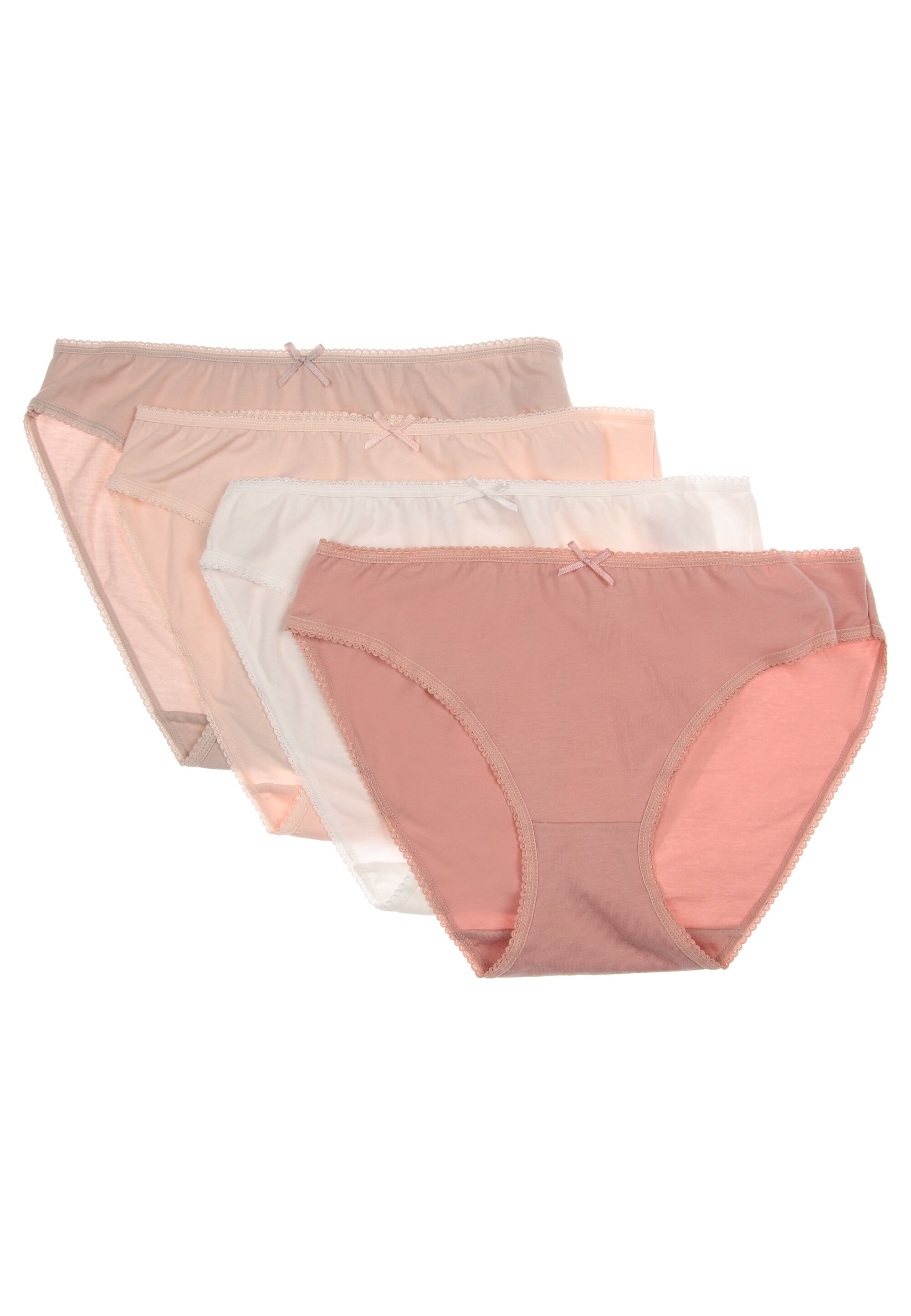 Womens 4pk Pastel Pink High Cut Briefs