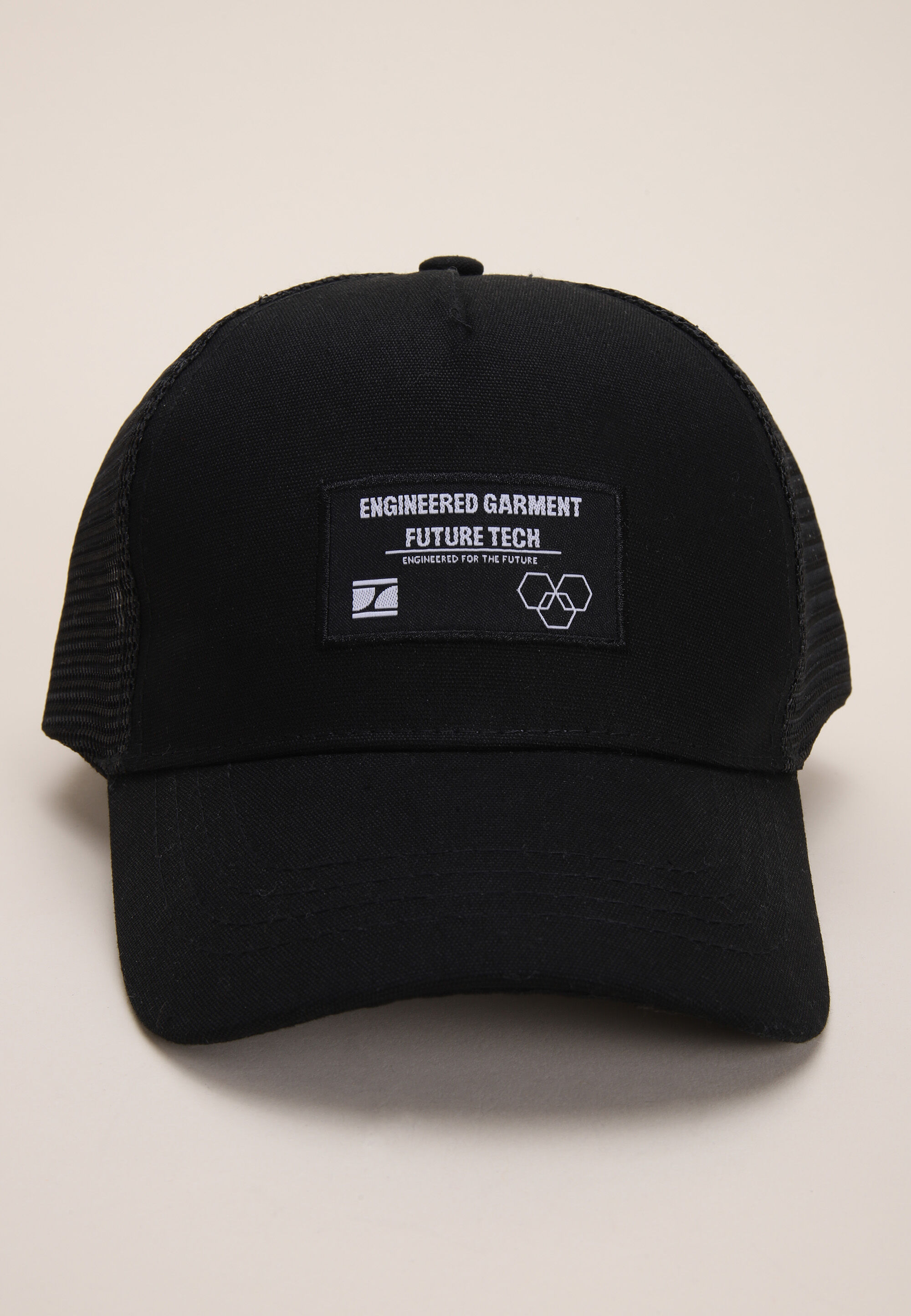 Older Boys Black Patch Trucker Hat