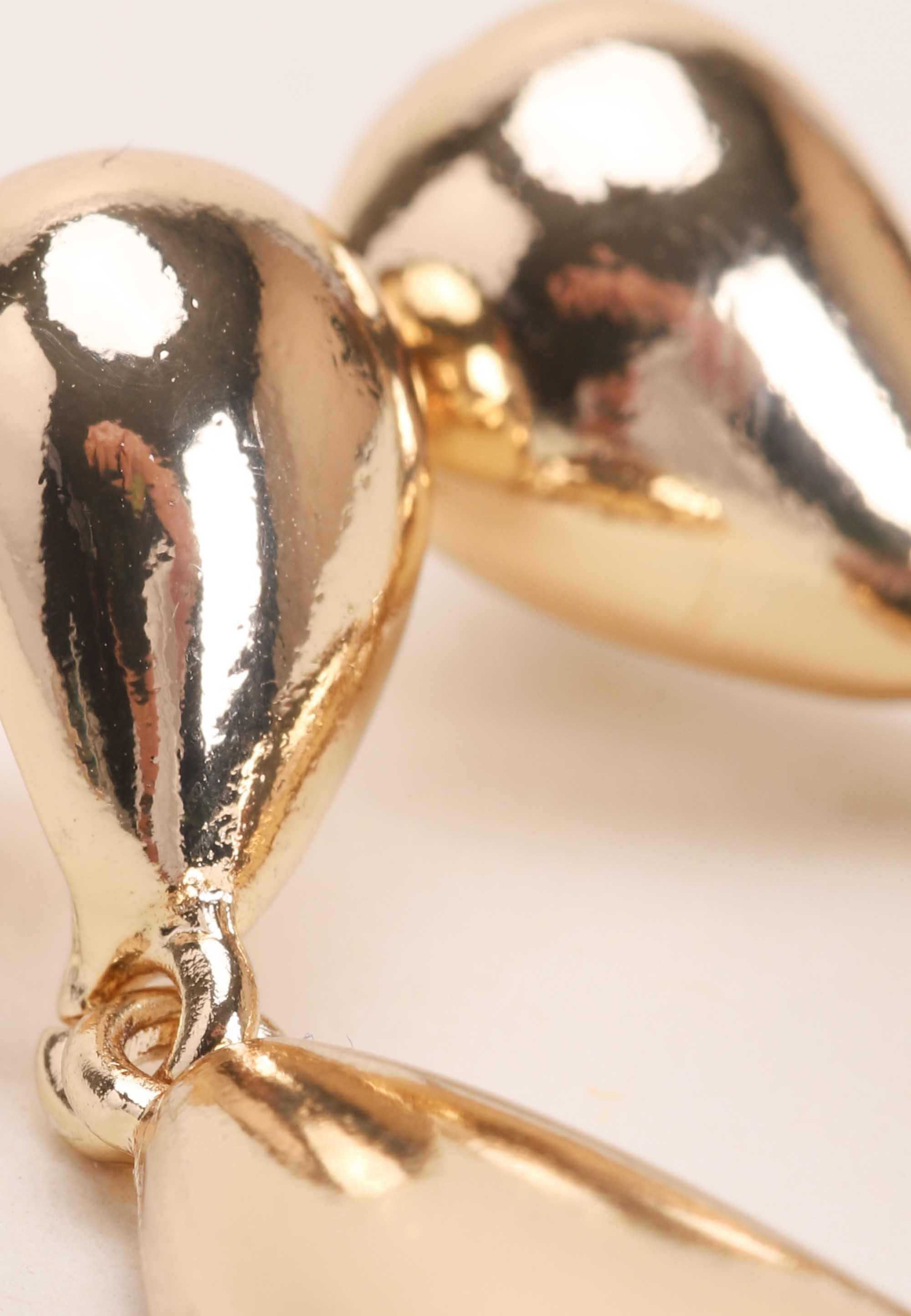 Womens Gold Station Teardrop Earrings