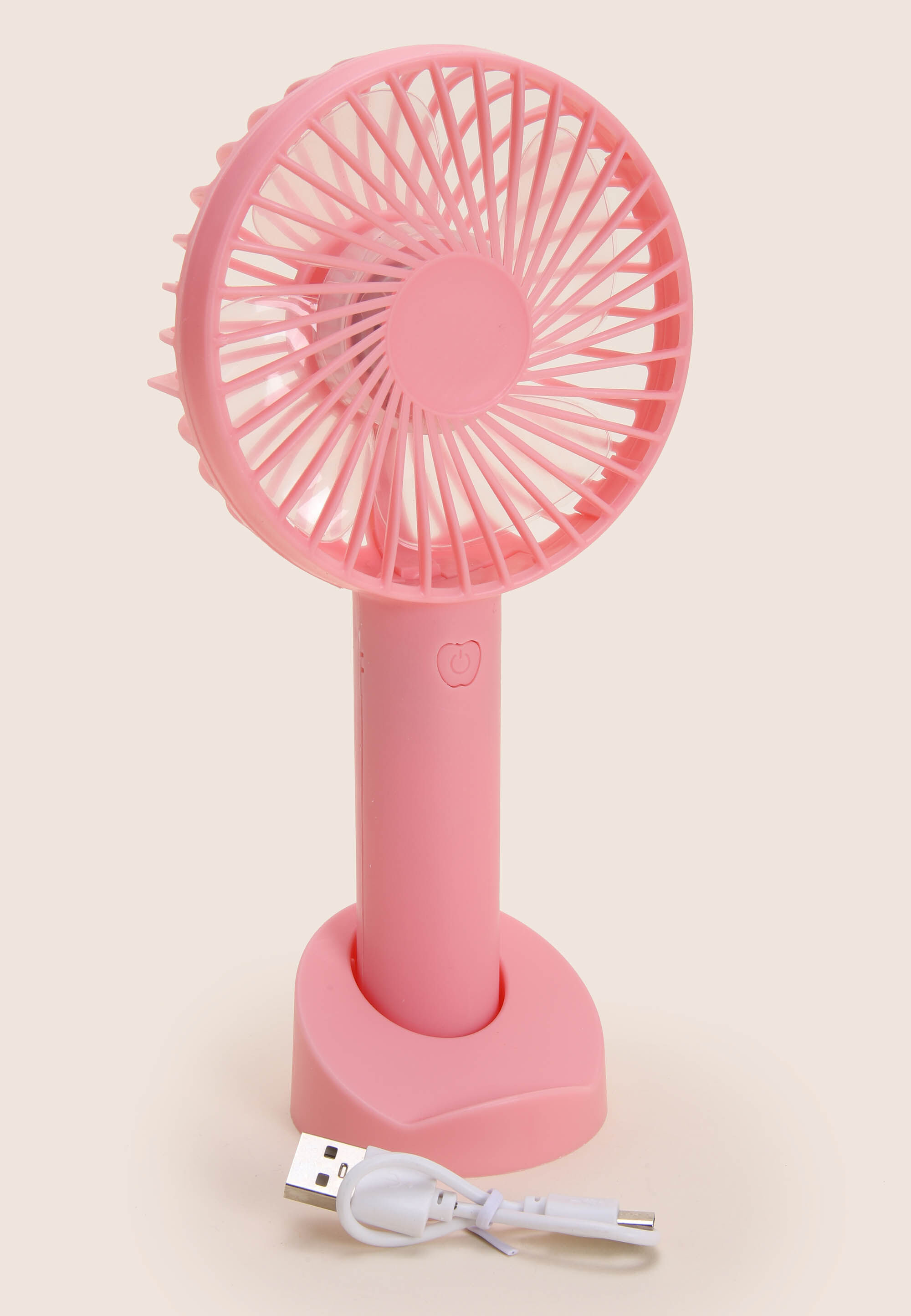 Womens Pink Plain Portable Hand Fan