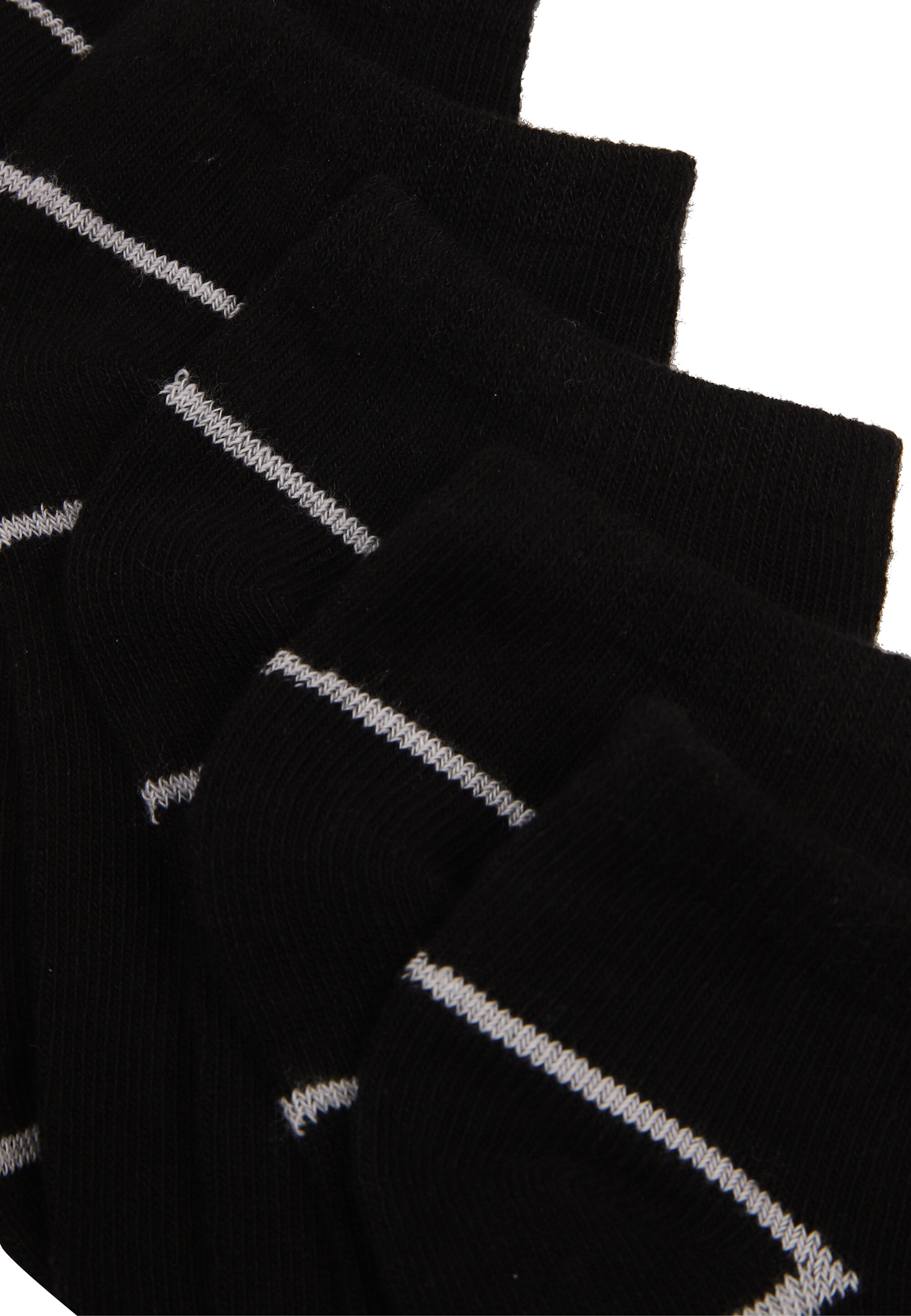 Boys 5pk Black Stripe Ribbed Trainer Socks