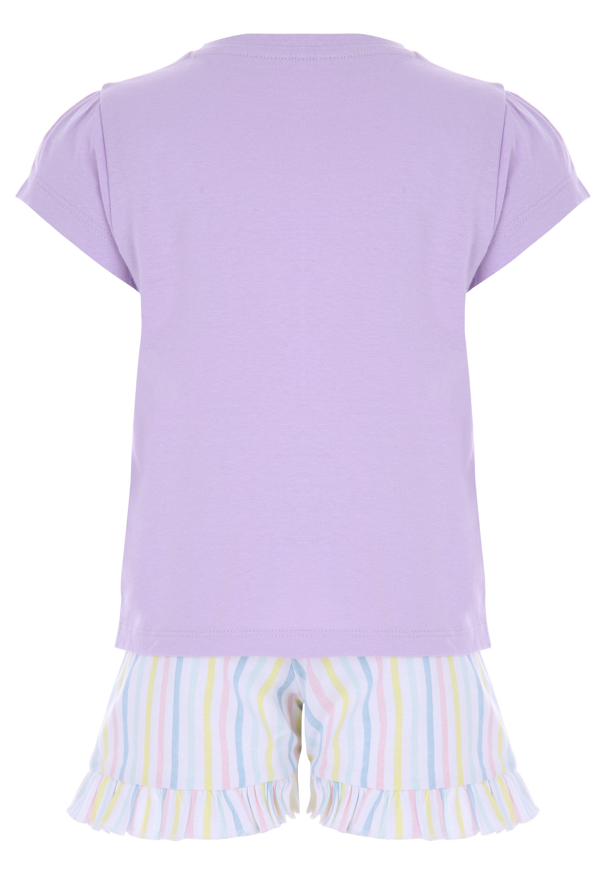 Younger Girls Lilacs Rainbow Jersey Short Pyjama Set