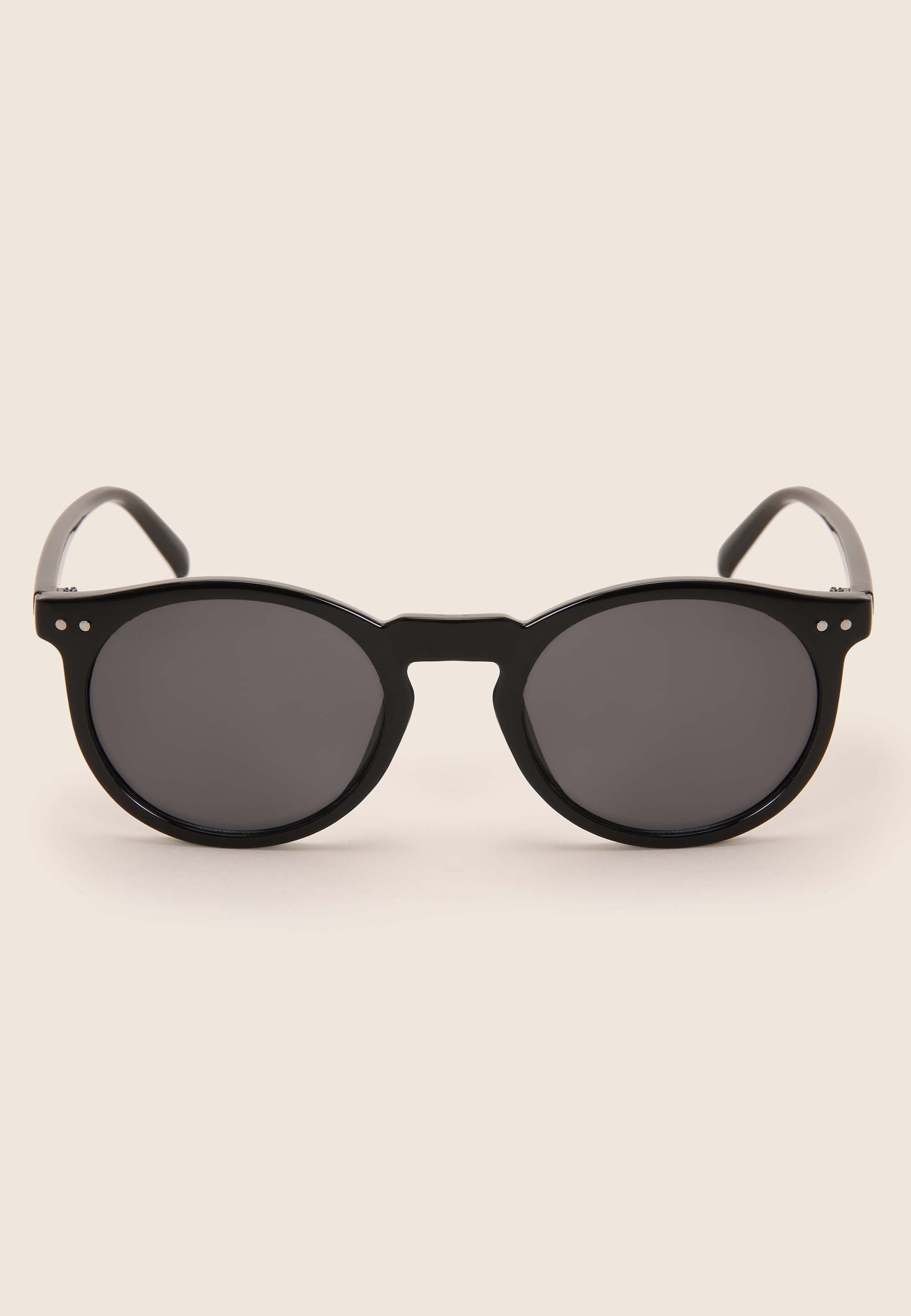 Mens Black Round Preppy Sunglasses
