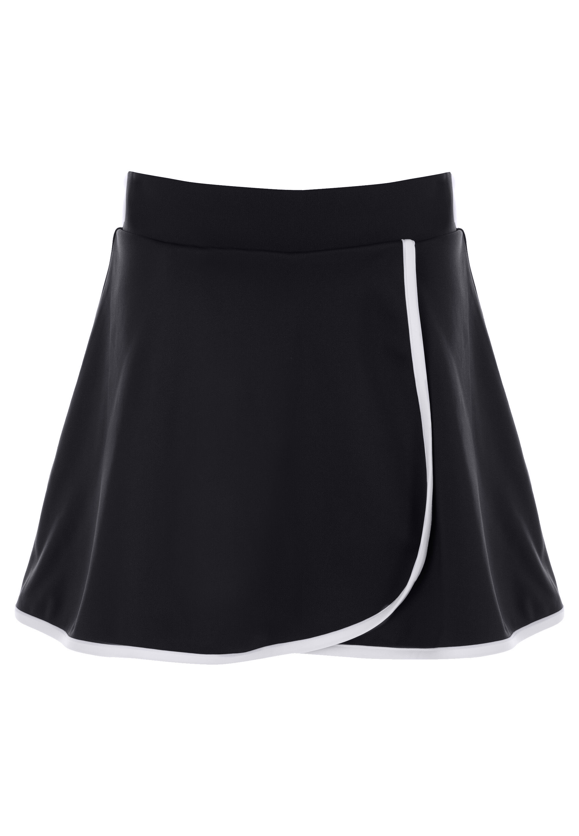 Older Girls Black Plain Active Skort