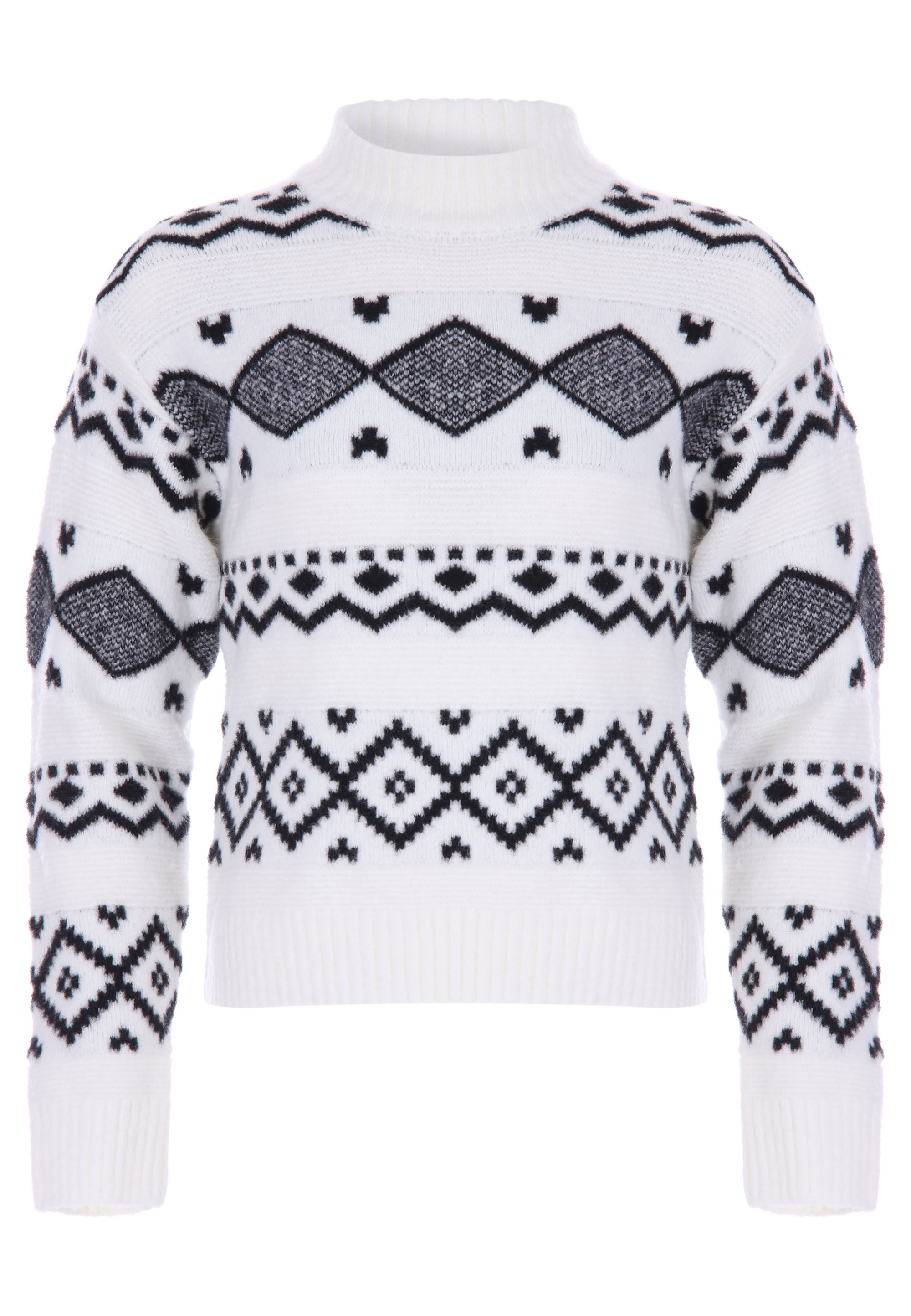 Older Girls Cream & Black Fairisle Jumper