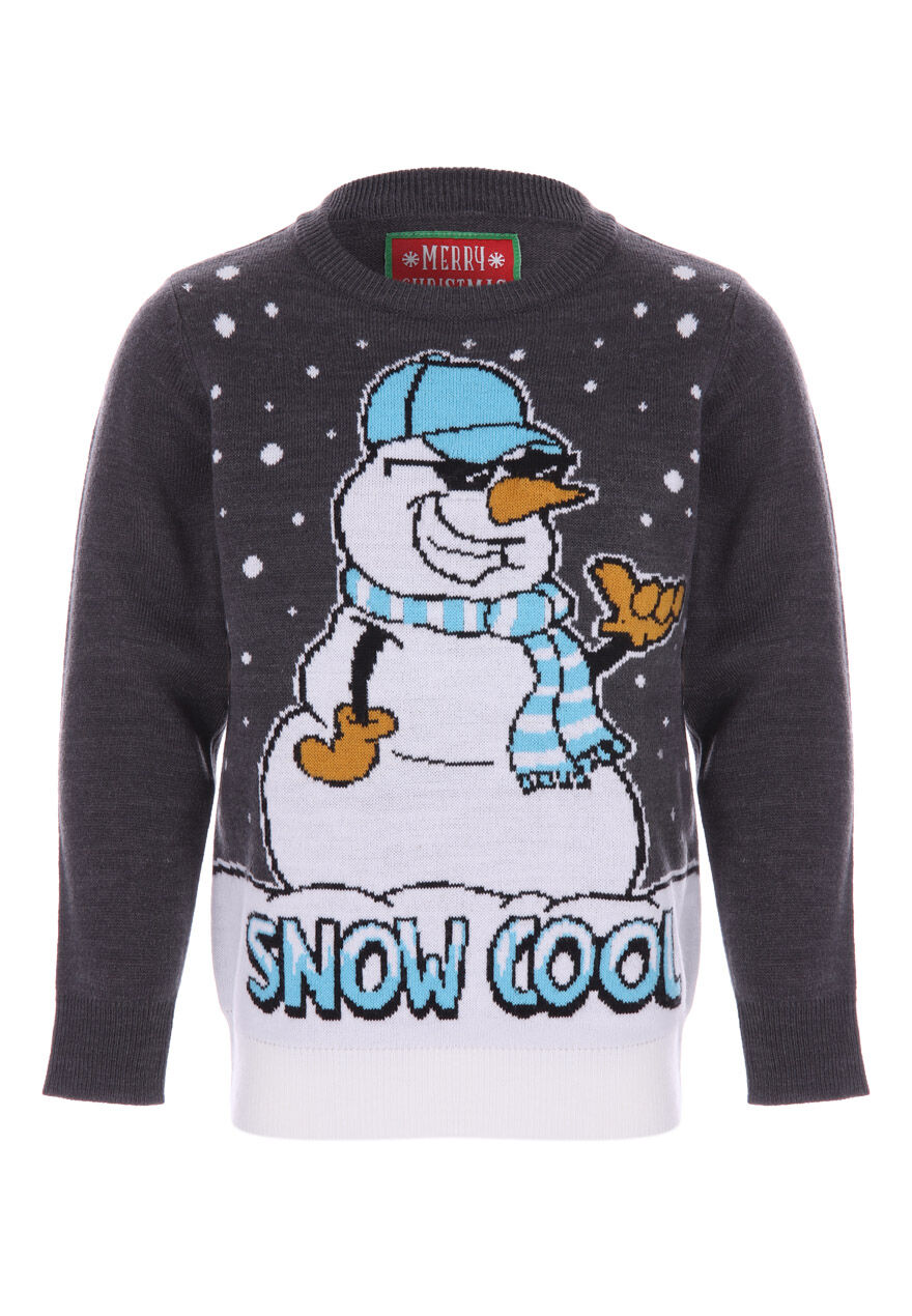 Older Boys Grey Snowman Light Up Christmas Jumper
