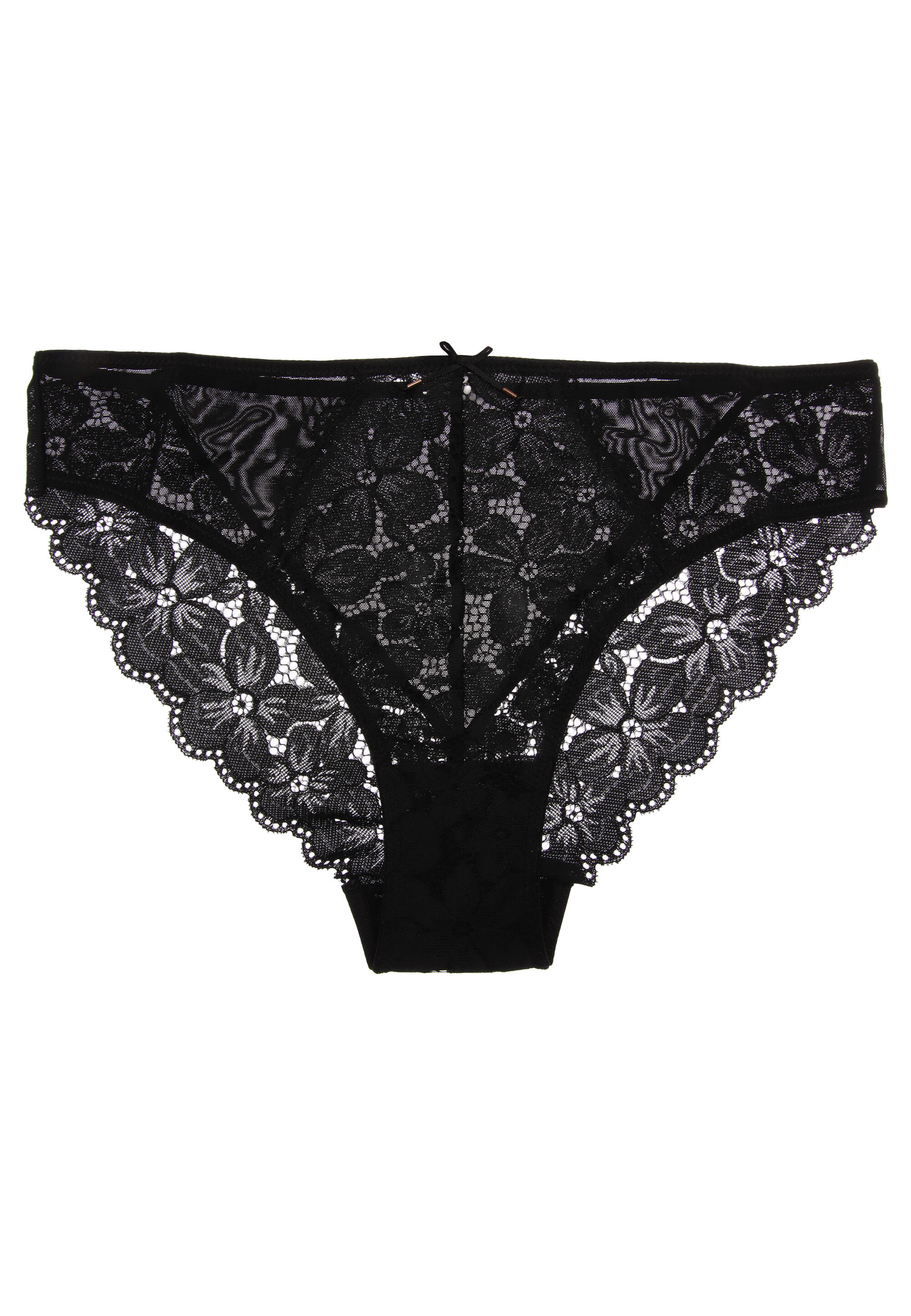 Womens Black Lace Midi Briefs