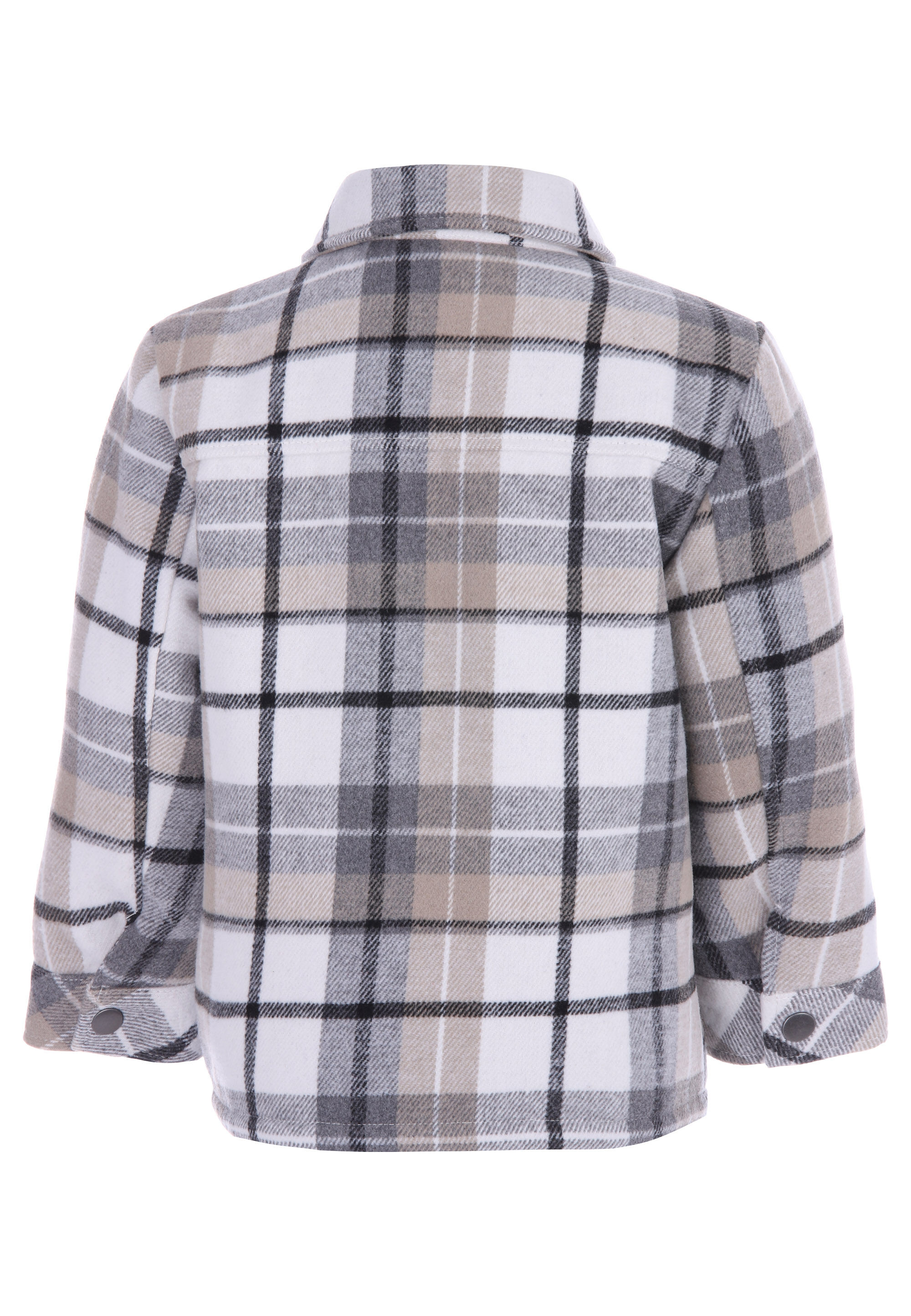 Younger Boys Charcoal and Grey Check Shacket