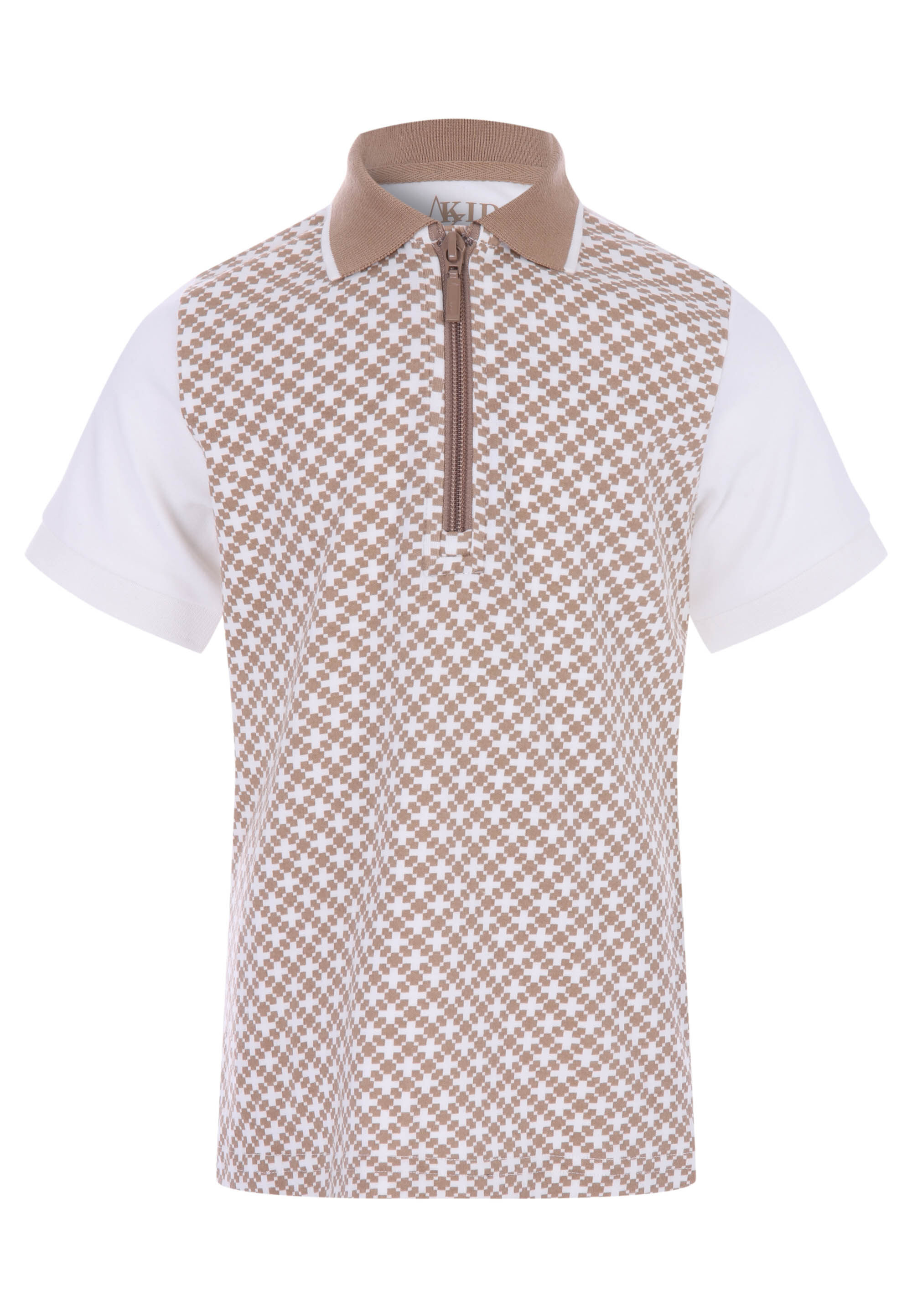 Younger Boys Stone Half Zip Polo Shirt