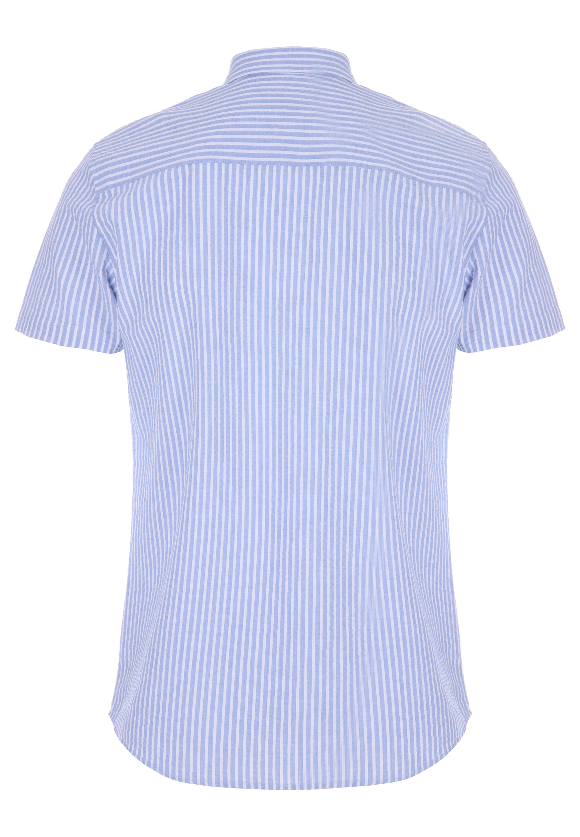 Mens Blue and White Vertical Stripe Shirt