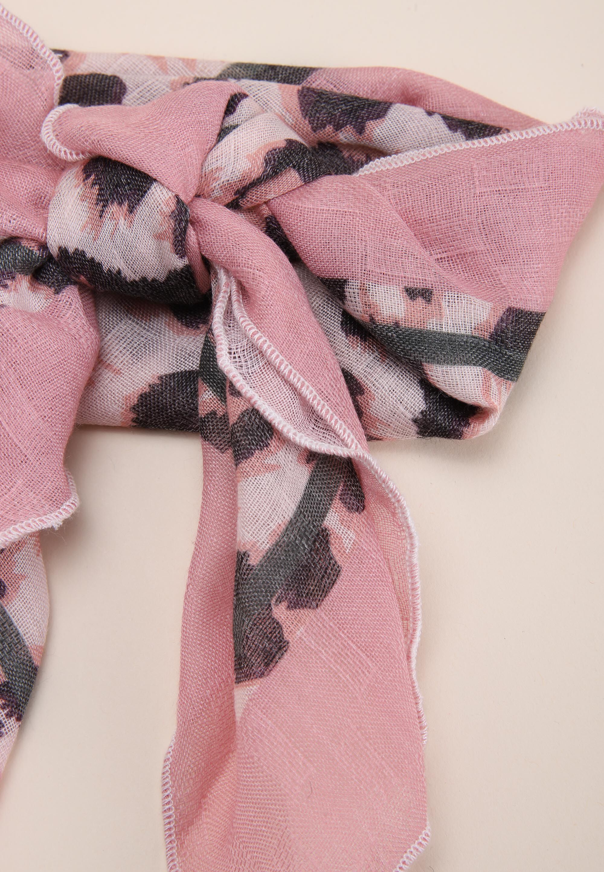 Womens Pink Leopard Print Multiway Scarf