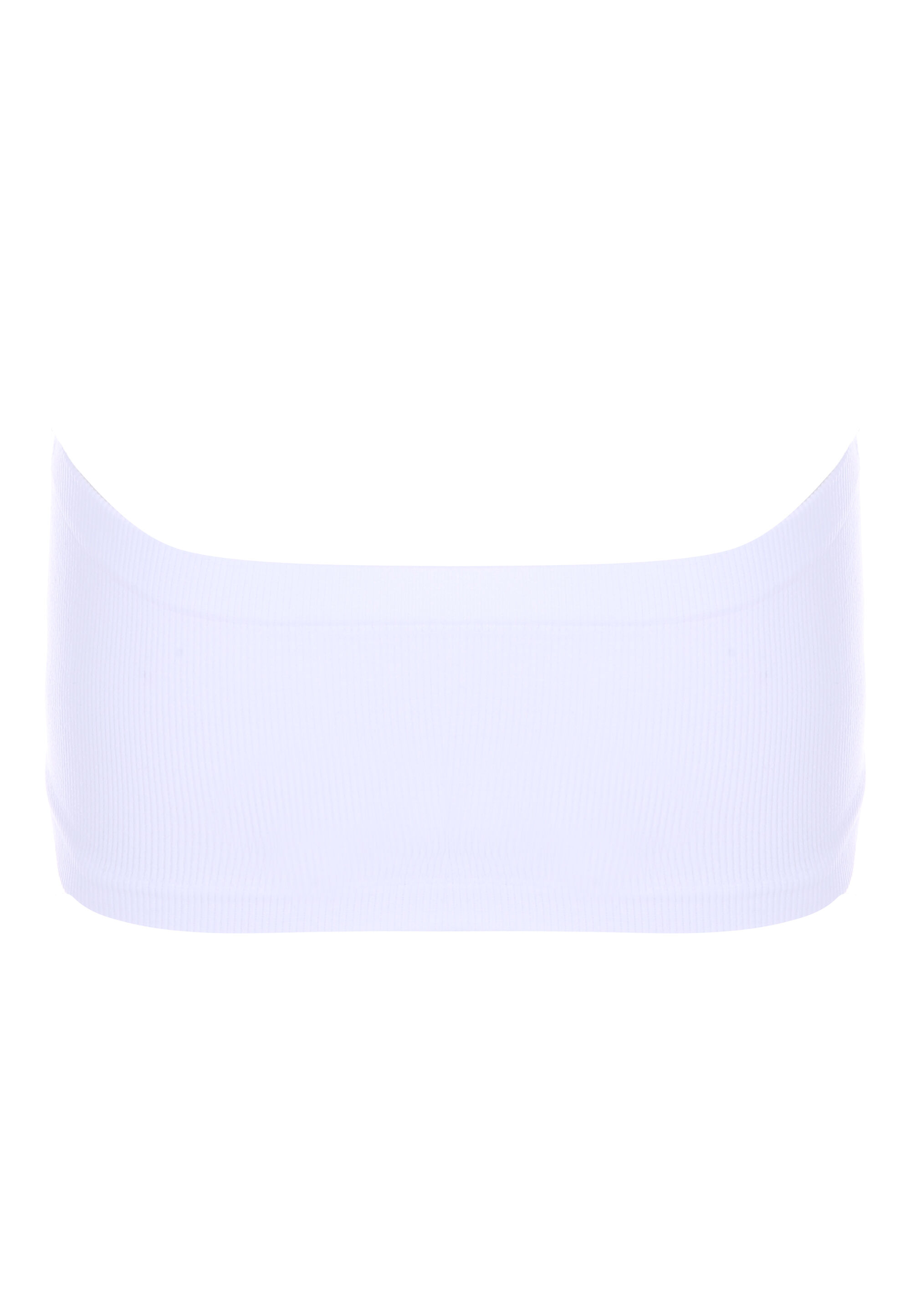 Older Girls White Rib Seam Free Bandeau Crop Top