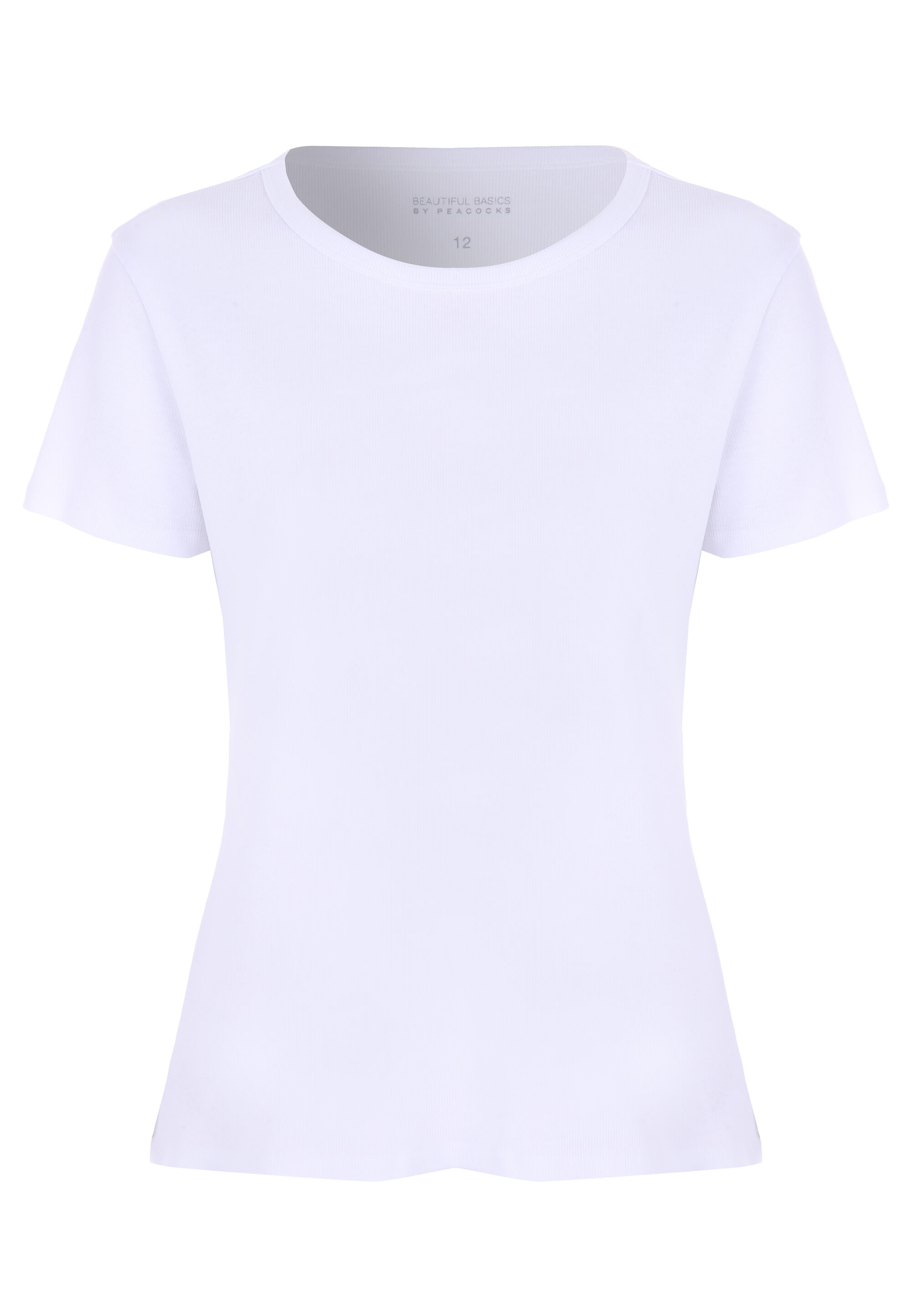 Womens White Crew Rib Top