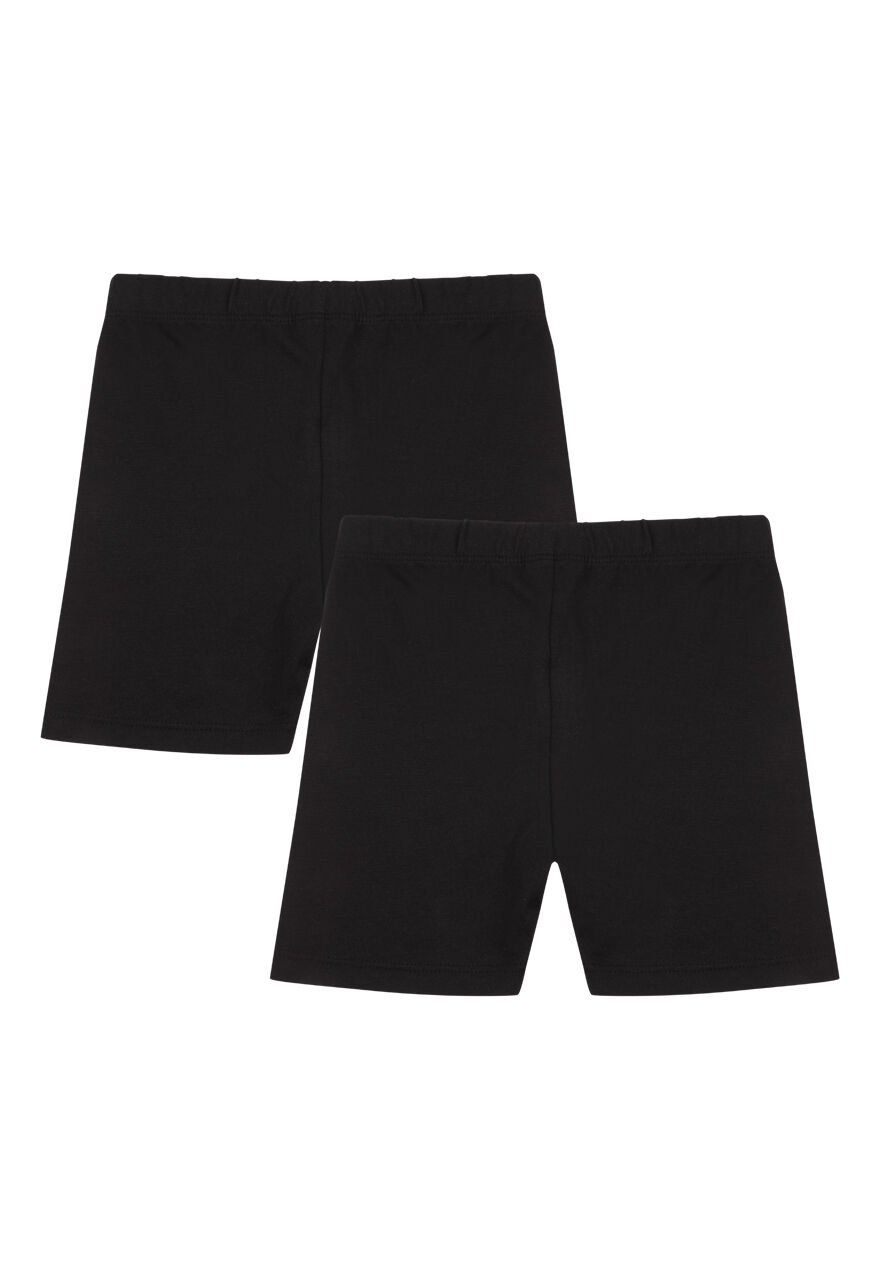 Younger Girls 2pk Black Cycle Shorts