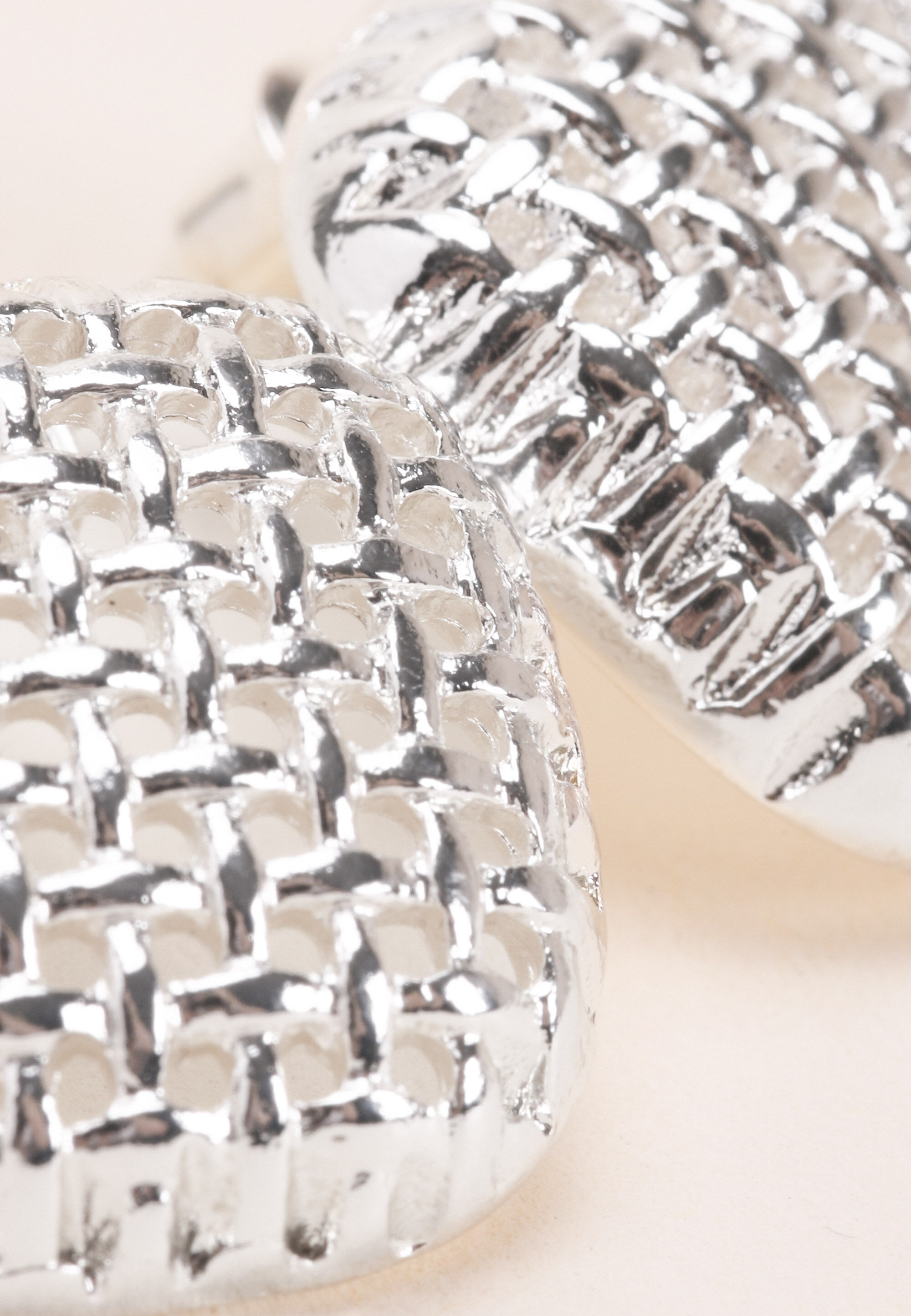 Womens Silver Square Textured Stud Earrings