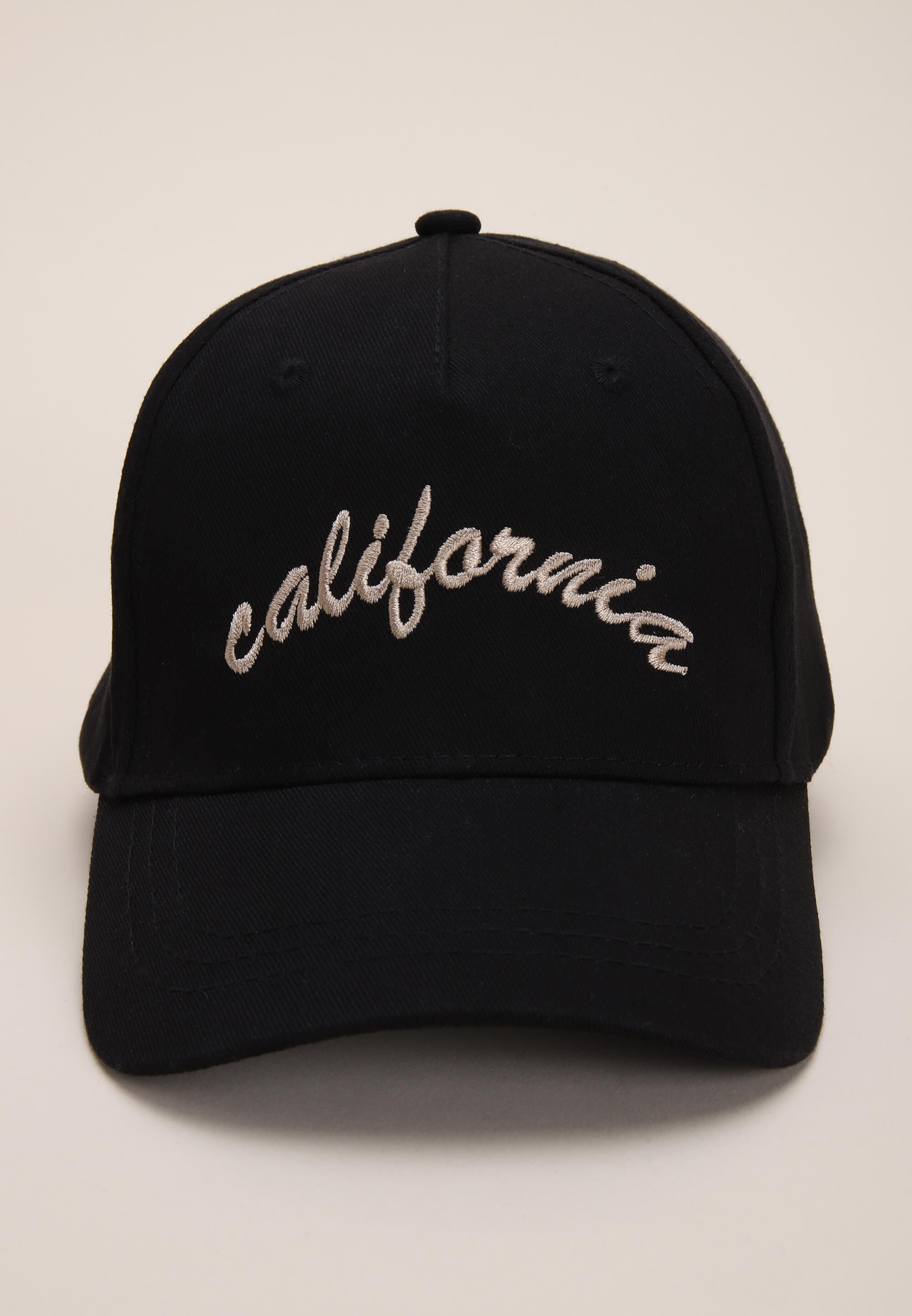 Older Girls Black Cotton California Baseball Hat