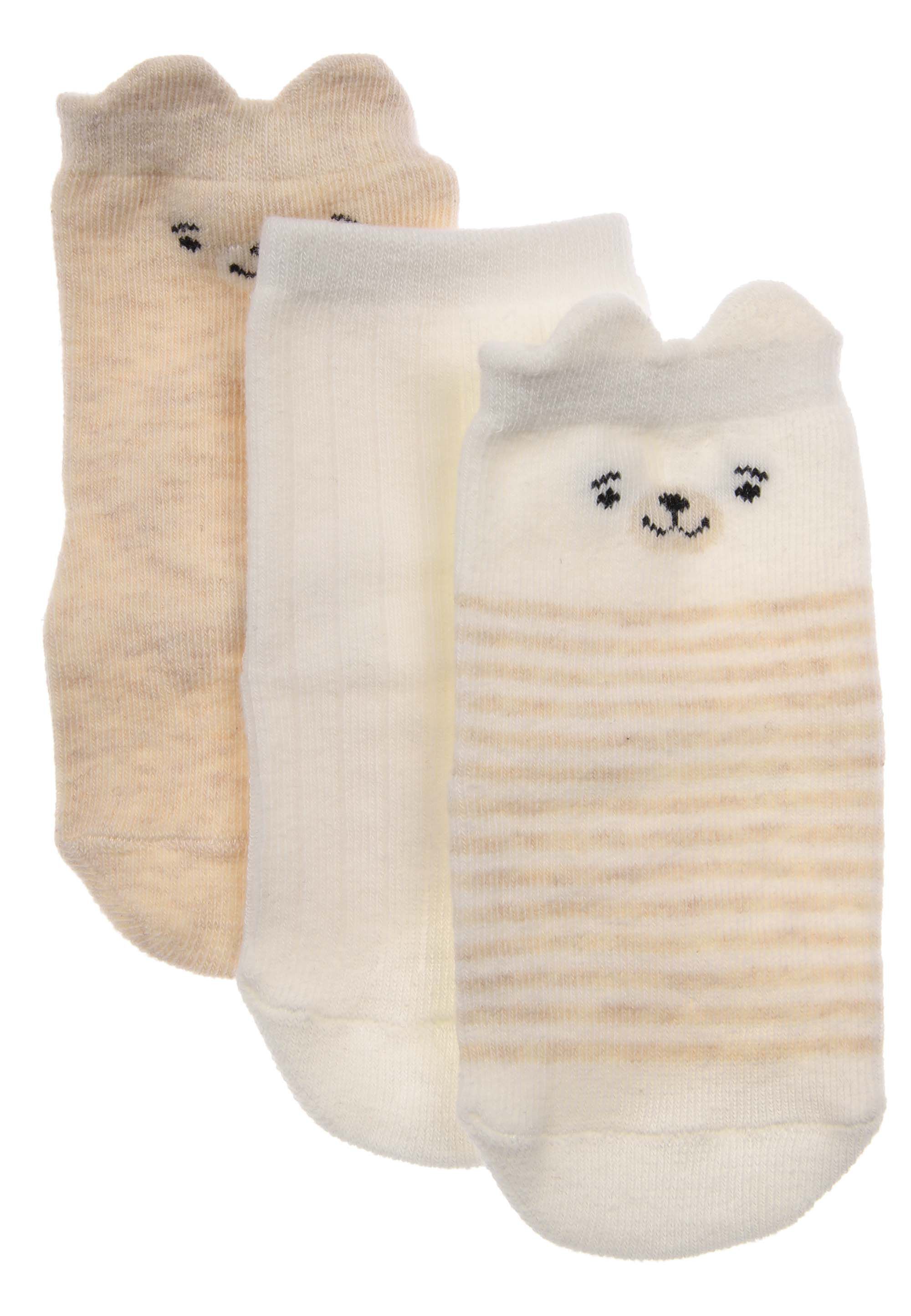 Baby 3pk Stone Bear Multipack Socks