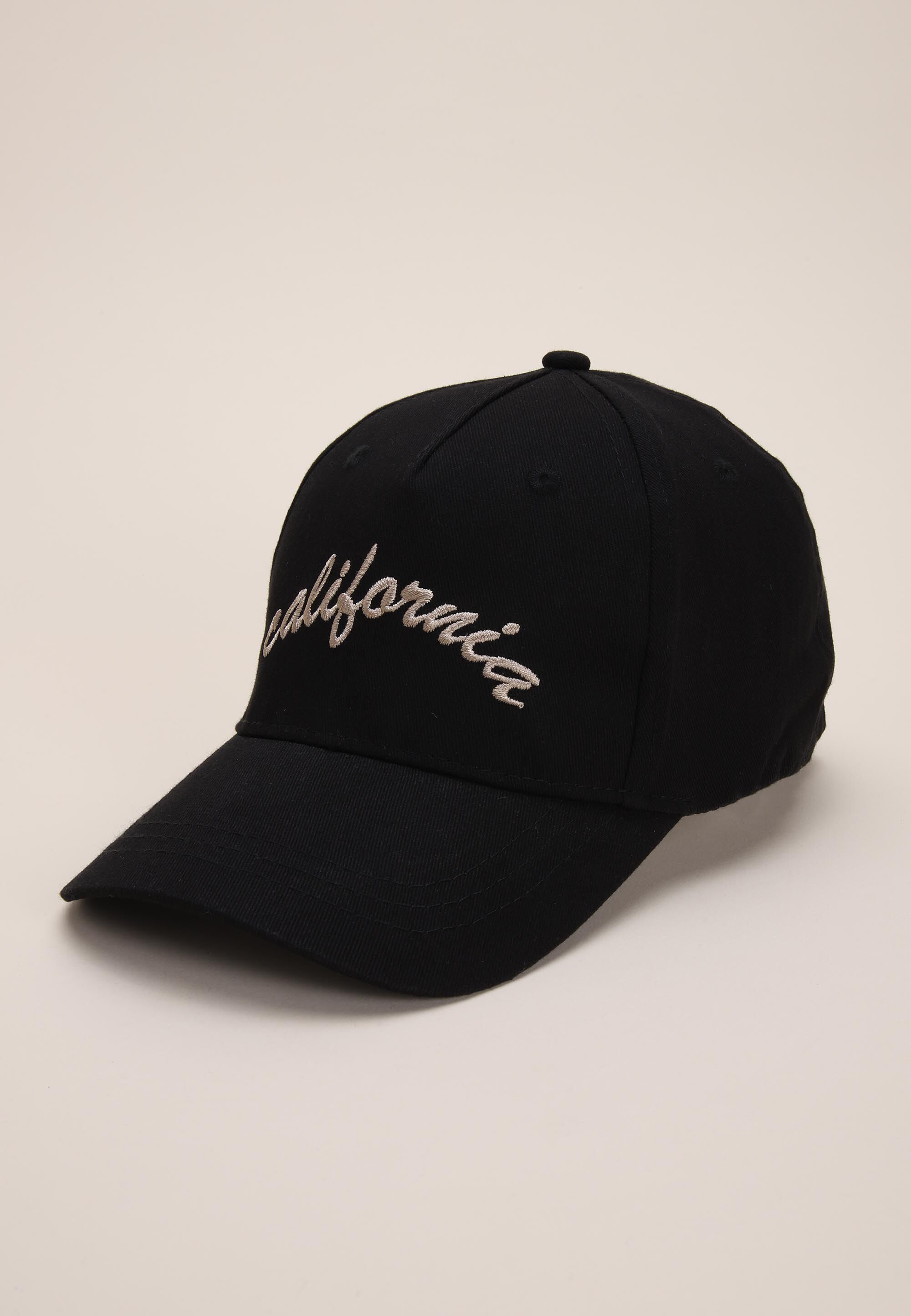 Older Girls Black Cotton California Baseball Hat