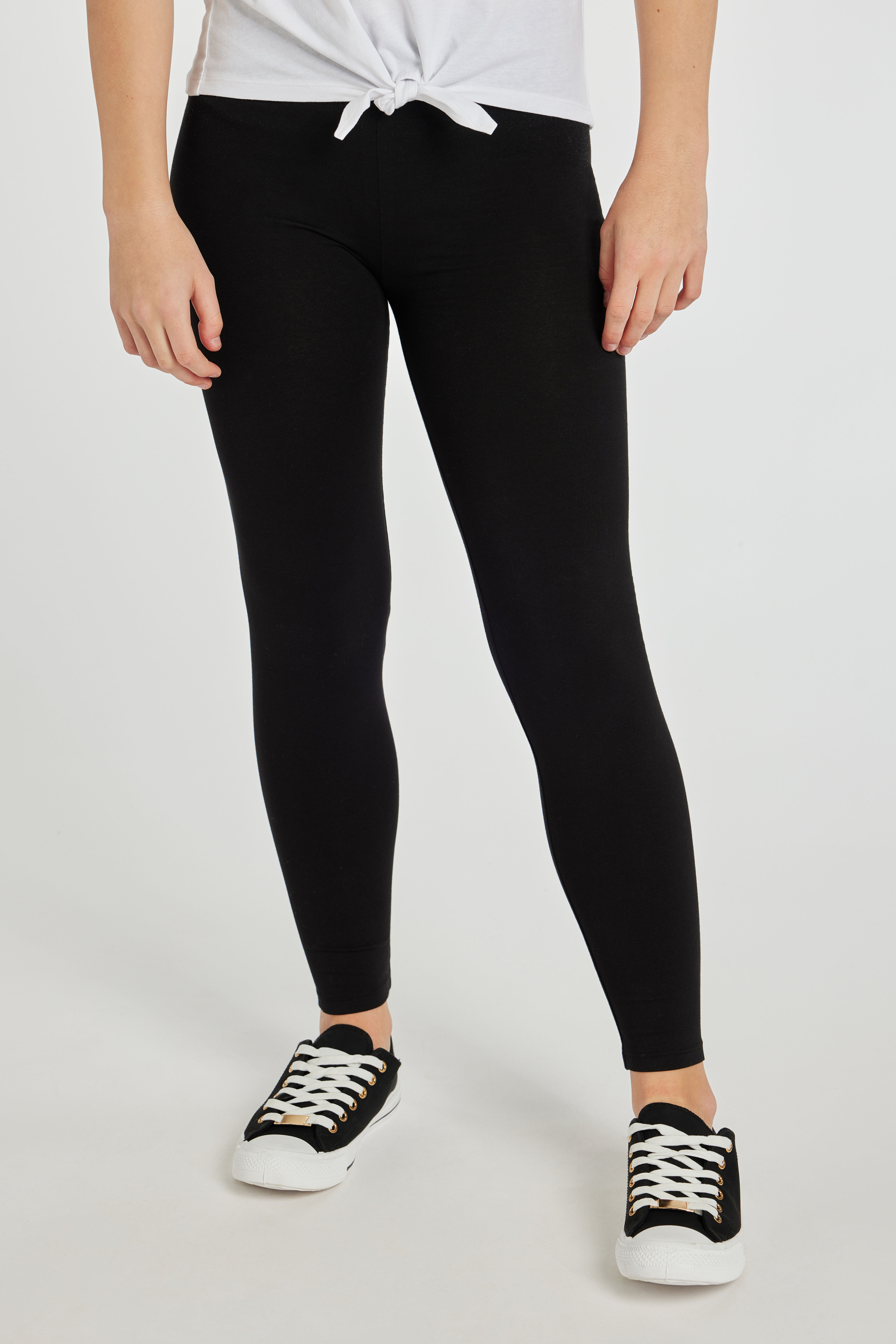 Older Girls 2pk Black Leggings