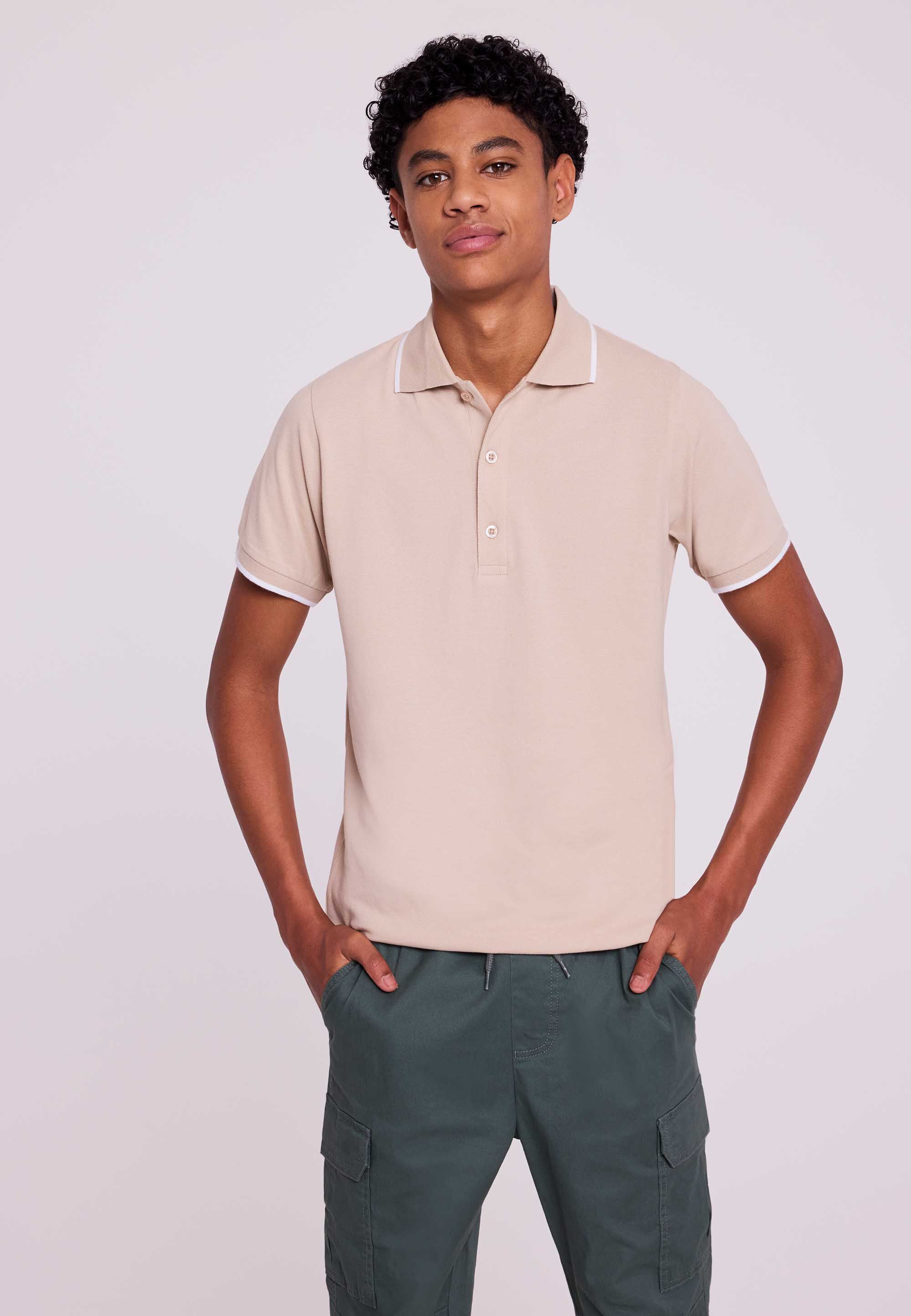 Older Boys Stone Pique Polo Shirt