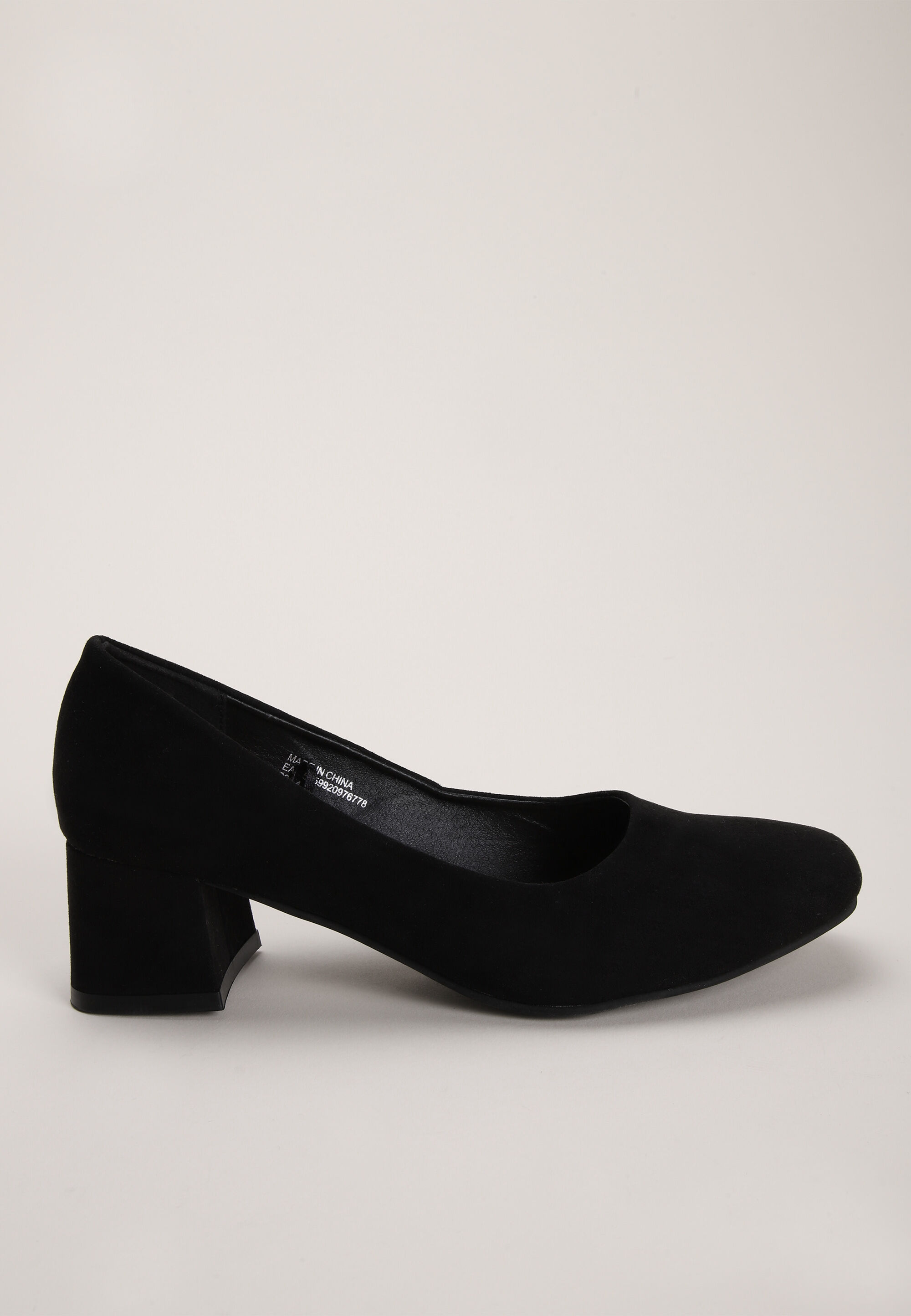 Womens Black Block Heeled Pumps
