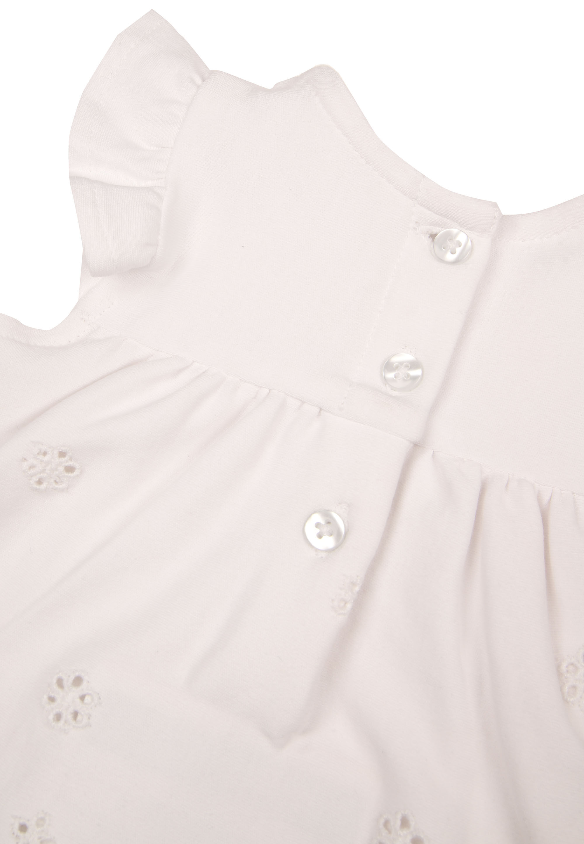 Baby Girls Cream Top & Denim Shorts Chambray Set