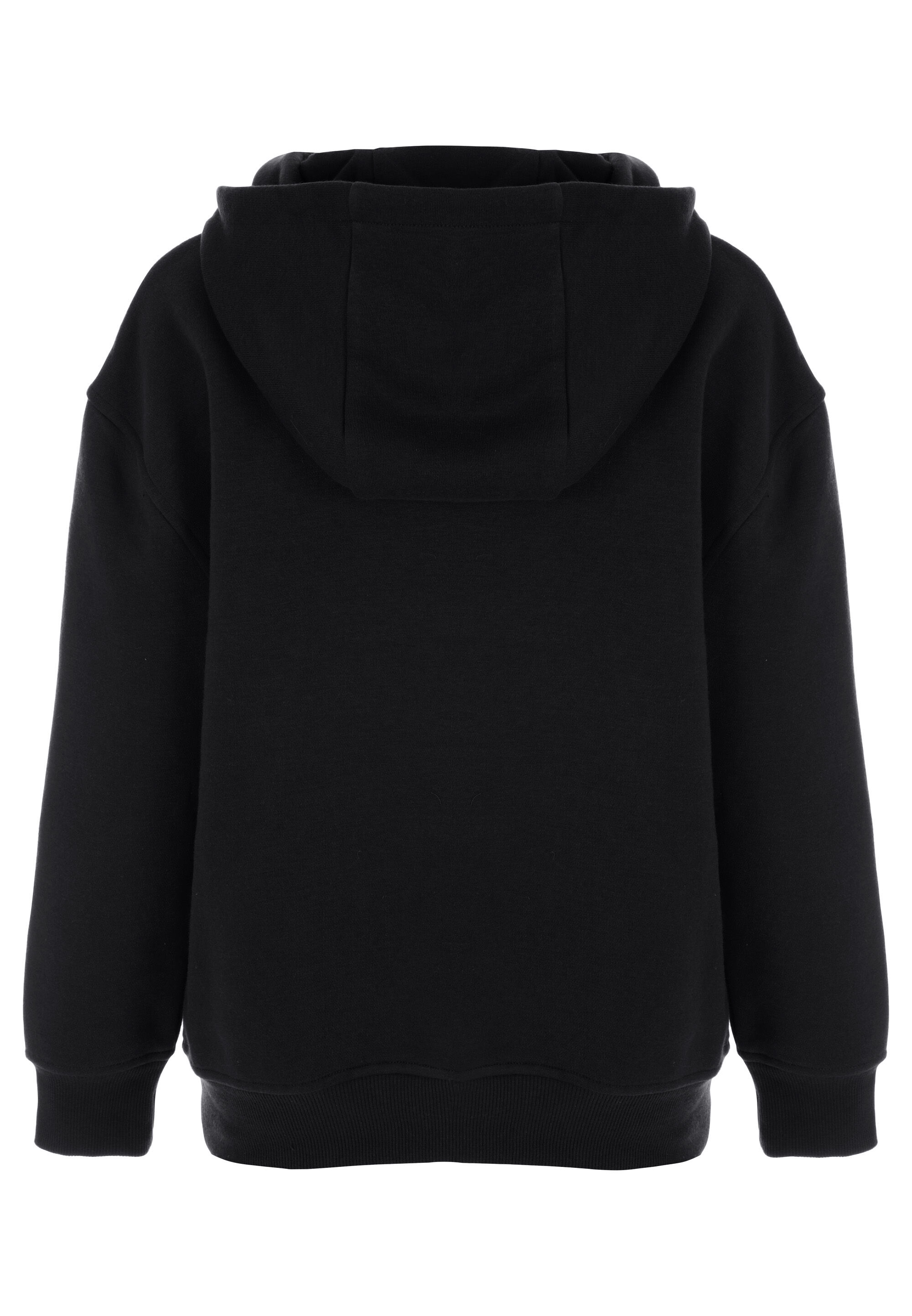 Older Boys Black Plain Casual Hoody