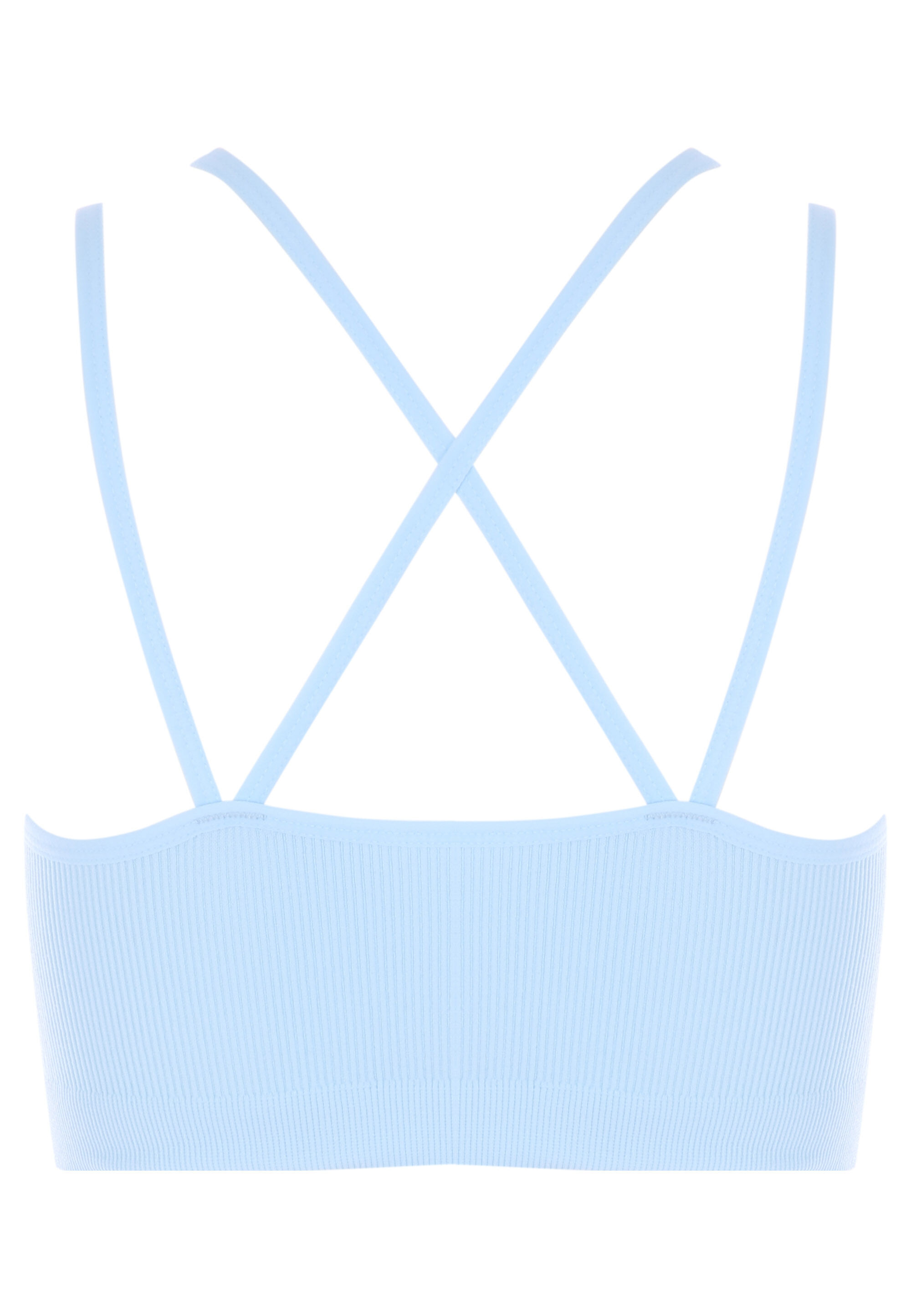 Older Girls Blue Rib Seam Free Crop Top