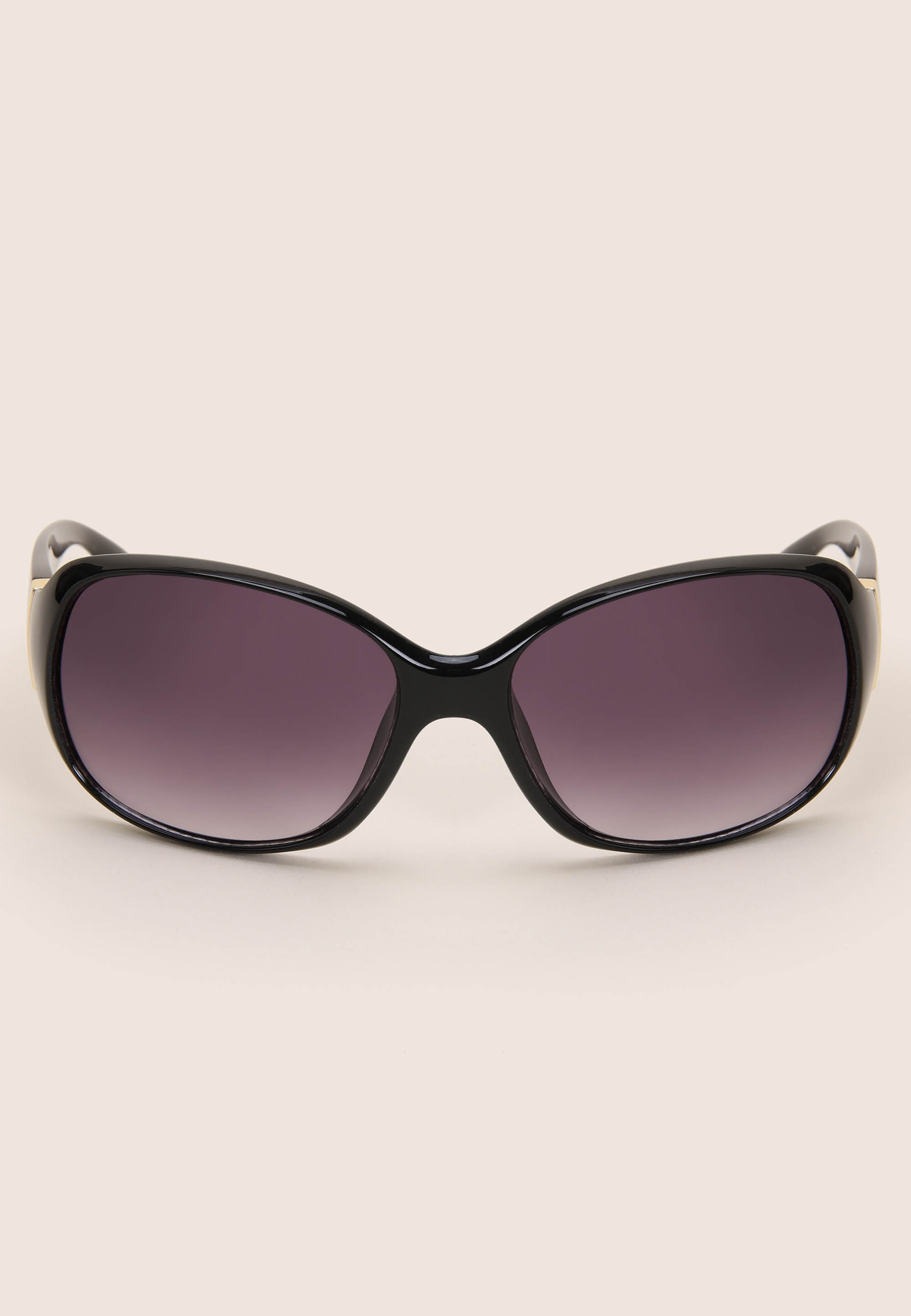 Womens Black & Gold Large Square Sunglasses