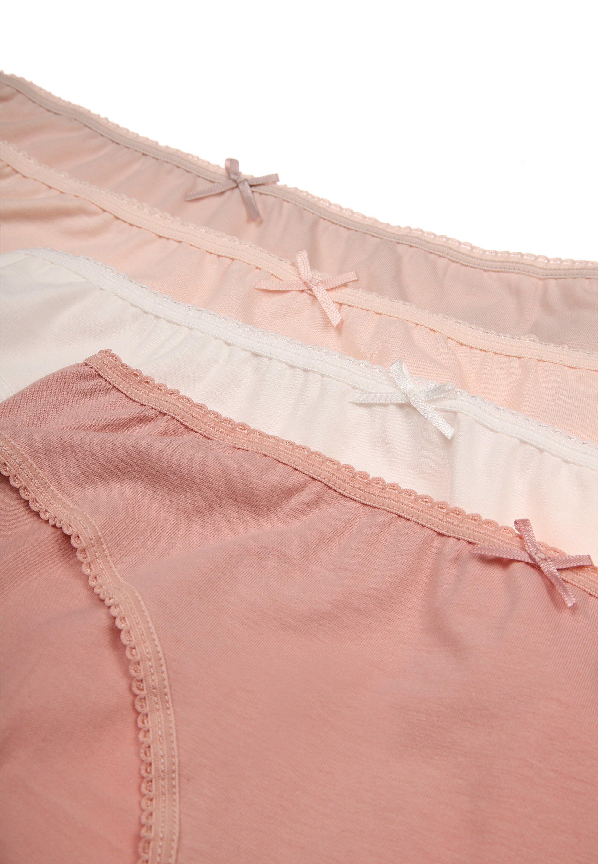 Womens 4pk Pastel Pink High Cut Briefs