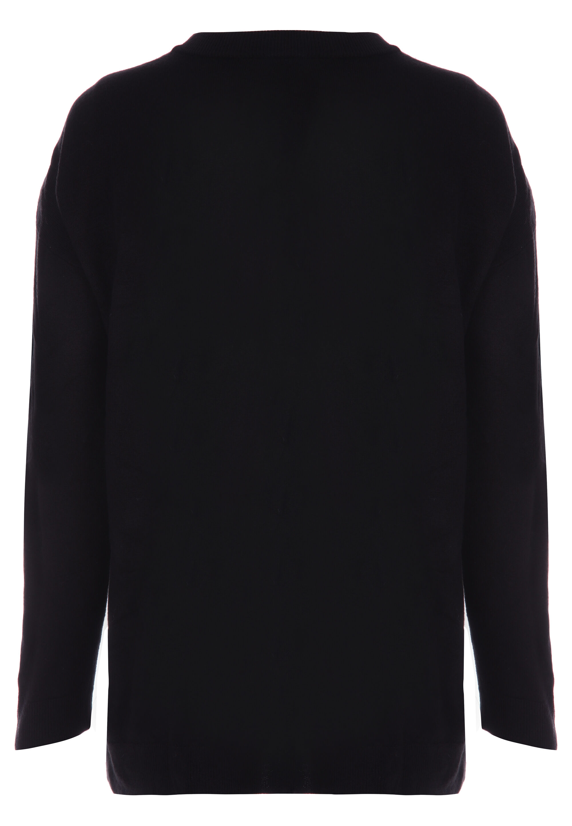 Womens Black Sequin V Neck Tunic Jumper
