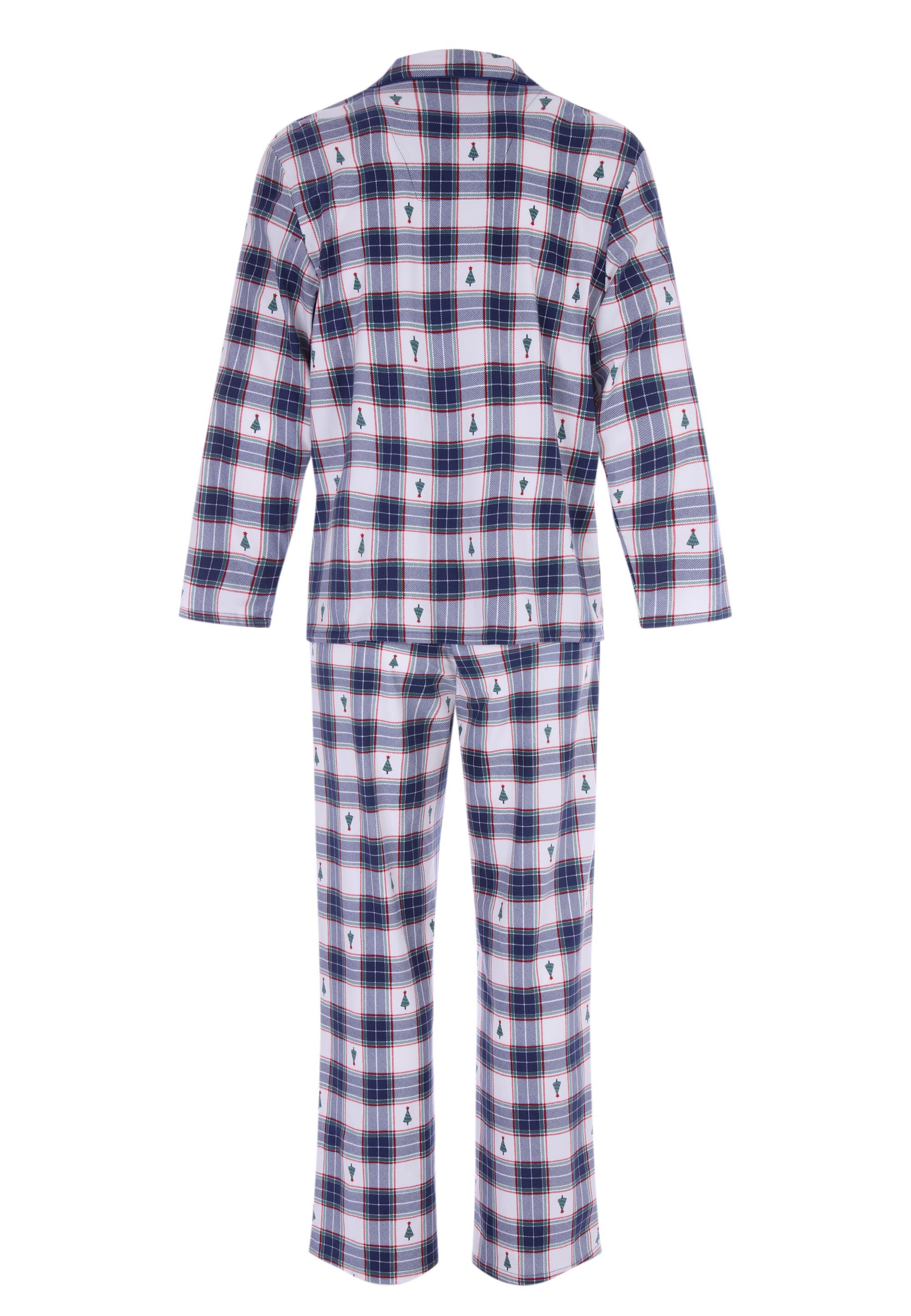 Mens Blue Check Family Christmas Pyjama Set