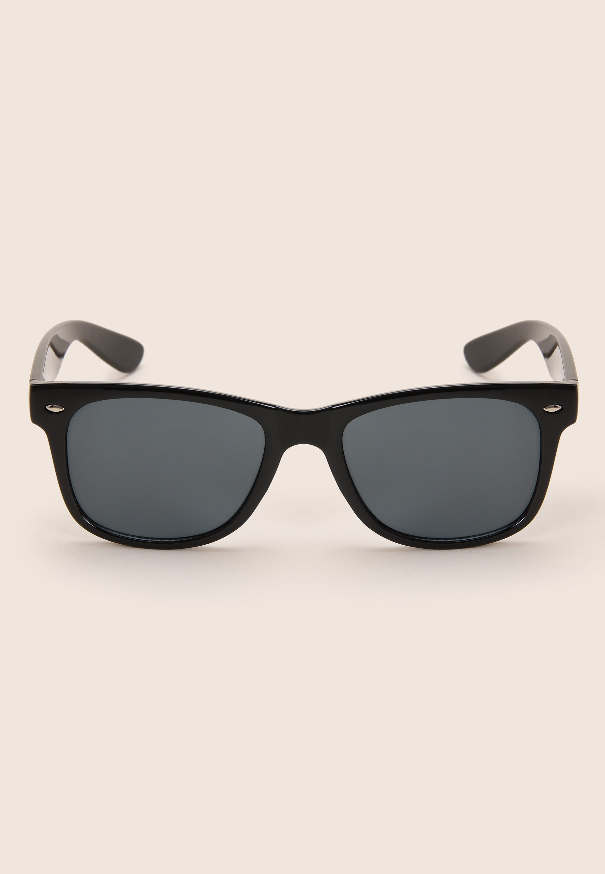 Boys Black Plain Retro Sunglasses