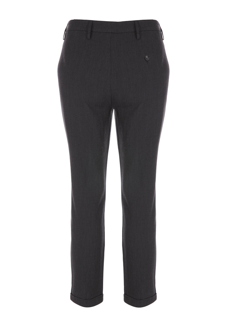 Mens Charcoal Straight Leg Formal Trousers