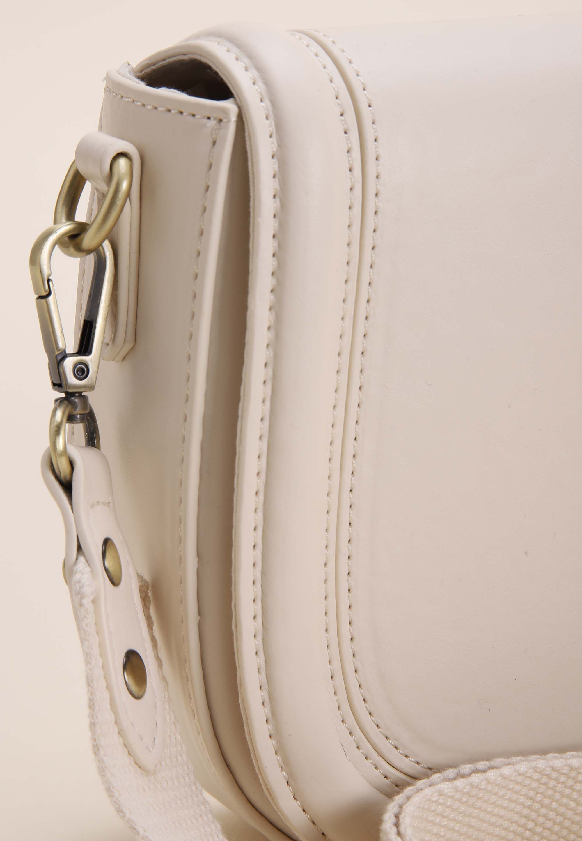 Womens Cream Saddle Crossbody Bag