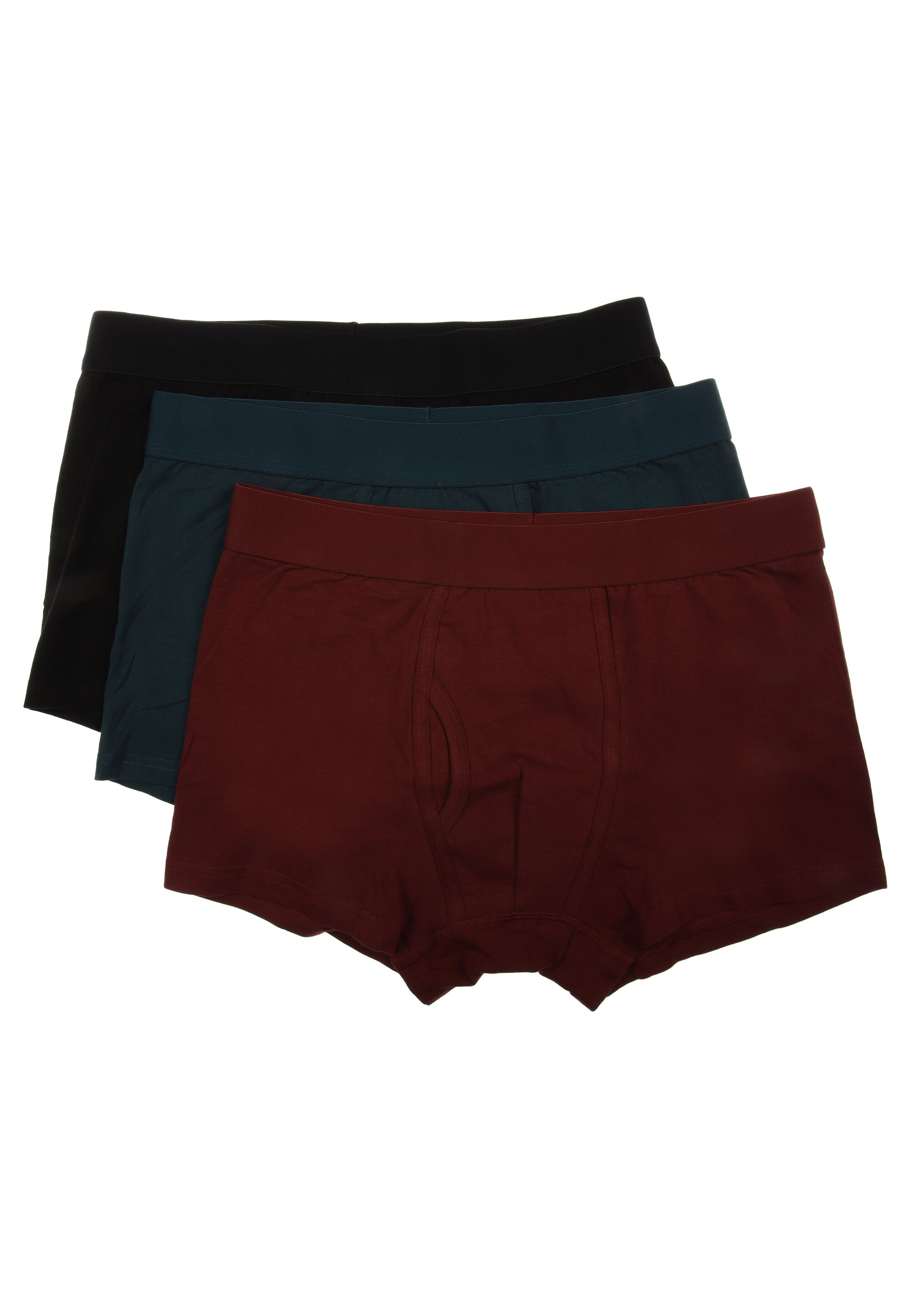 Mens 3pk Burgundy & Green Trunks with Keyhole